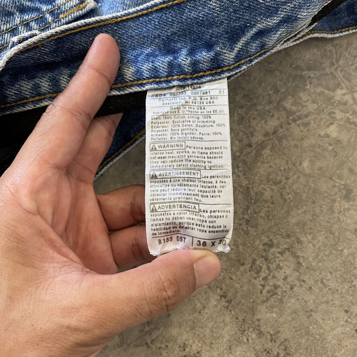 Carhartt VTG Carhartt Blanket Lined Relaxed Fit Faded Blue Jeans Size US 36 / EU 52 - 20 Thumbnail