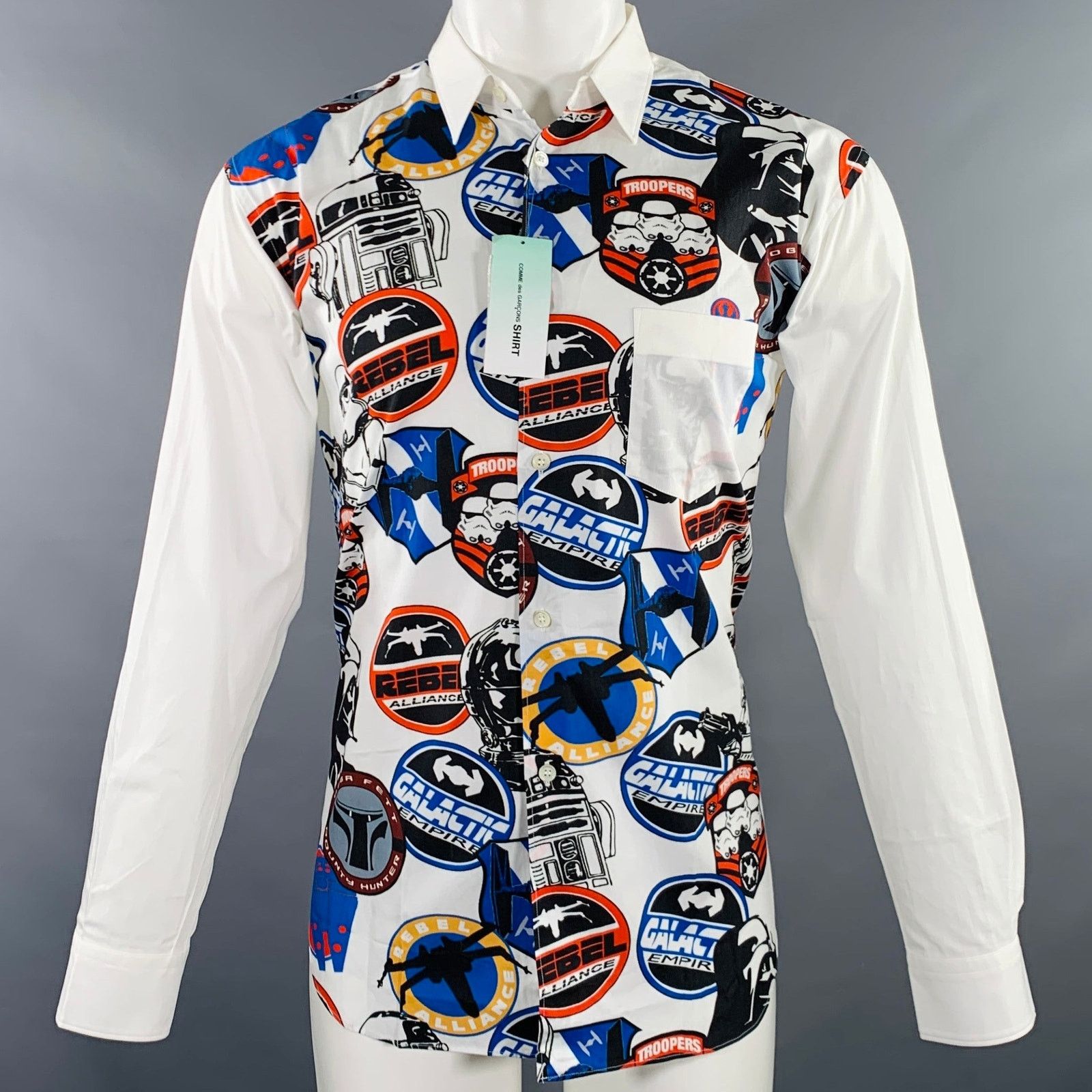Comme des Garcons SHIRT M Star Wars White Multi Color Print Cotton Long Sleeve Shirt Size US M / EU 48-50 / 2 - 1 Thumbnail