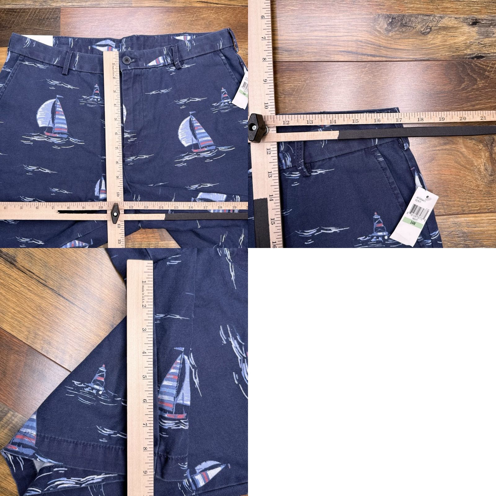 Izod IZOD Saltwater Shorts Mens 34W Navy Chino 9.5 Inch Inseam Lighthouses New Size US 34 / EU 50 - 8 Thumbnail