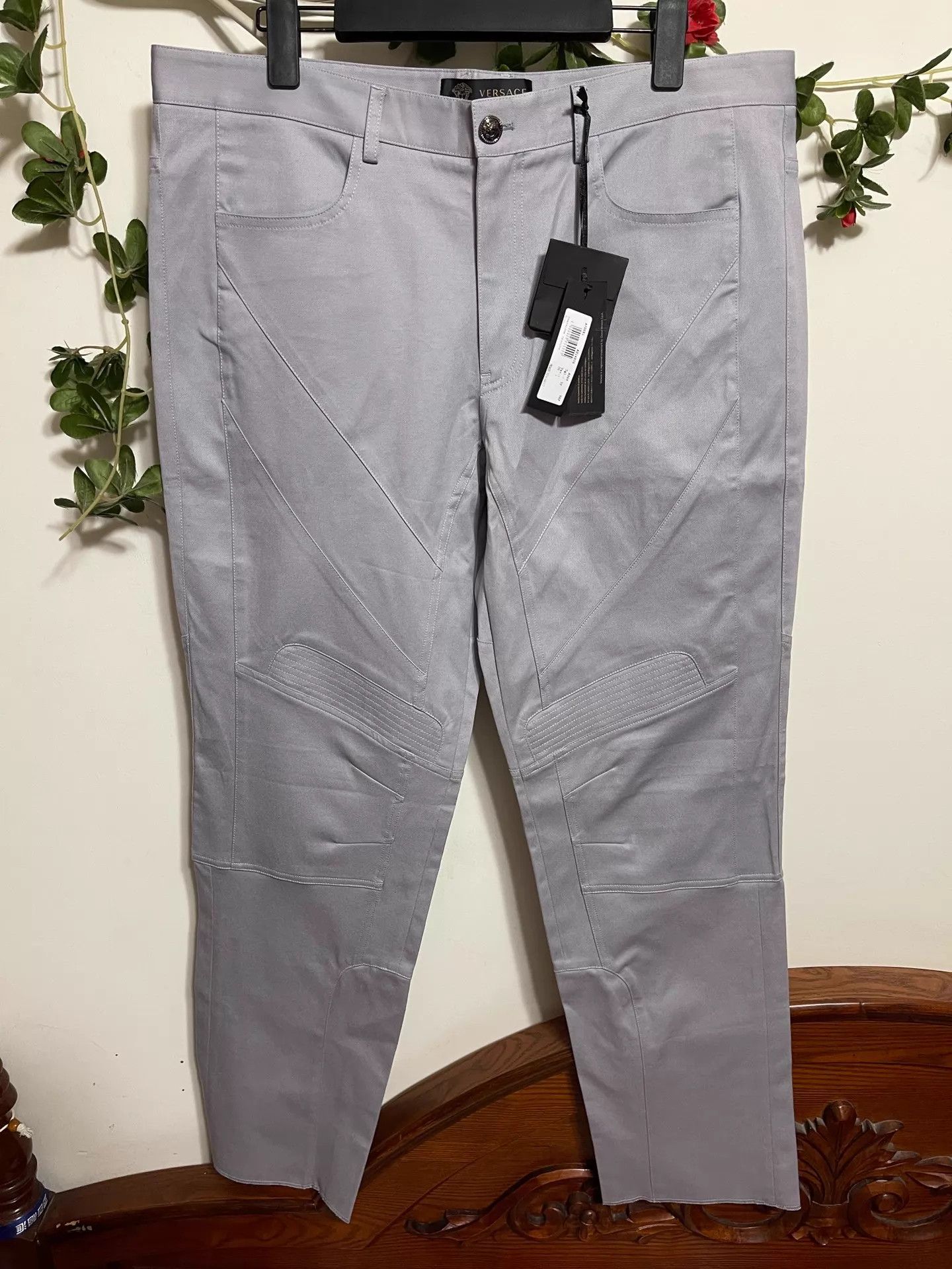 Versace Versace Slim Fit Light Blue-Grey Chino 52 Size US 36 / EU 52 - 1 Thumbnail