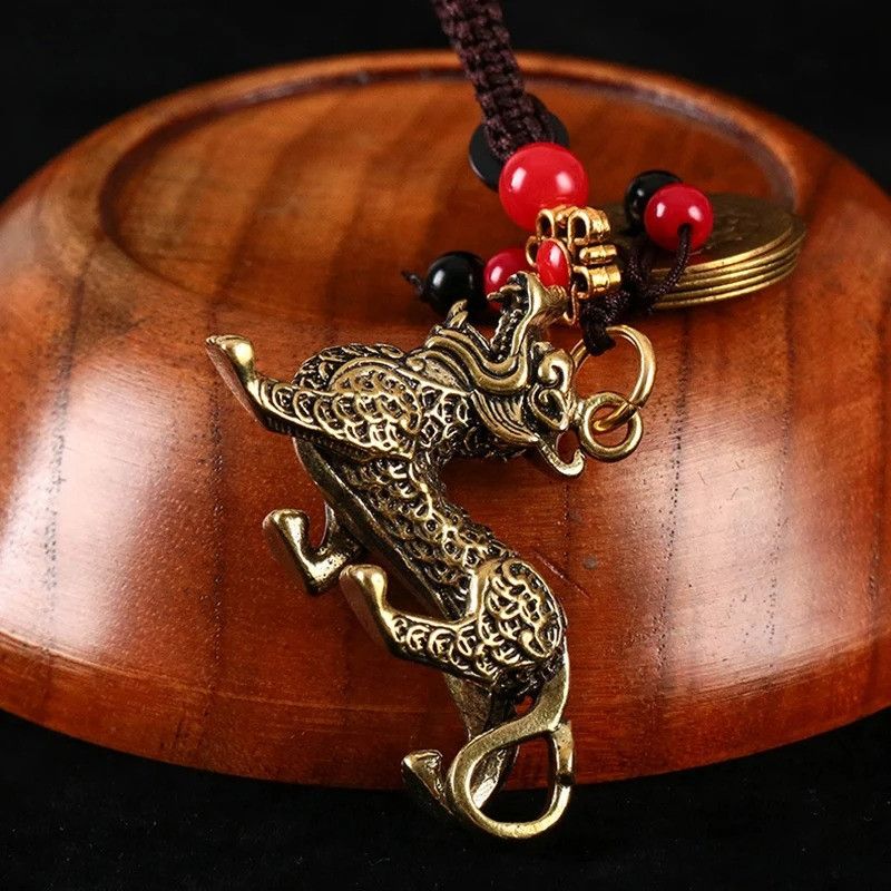 Other Lucky Animal Beast Qilin Keyring Car Keychain Brass Charms Size ONE SIZE - 2 Thumbnail