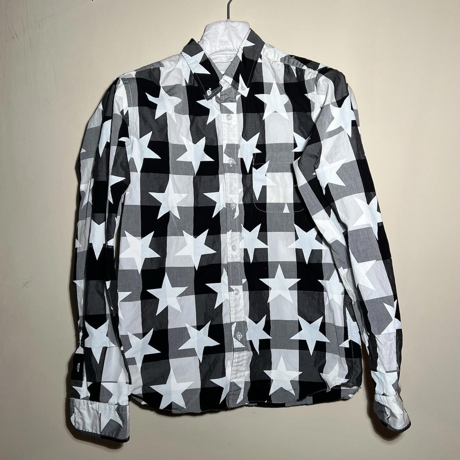 Sophnet. SOPHNET. Check Star Print Shirt White Black Large Size US L / EU 52-54 / 3 - 1 Thumbnail