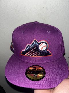 New Era Colorado Rockies Beer Pack 20th Anniversary Patch Mountain Hat Club Exclusive 59FIFTY Fitted Hat Gray/Light Blue