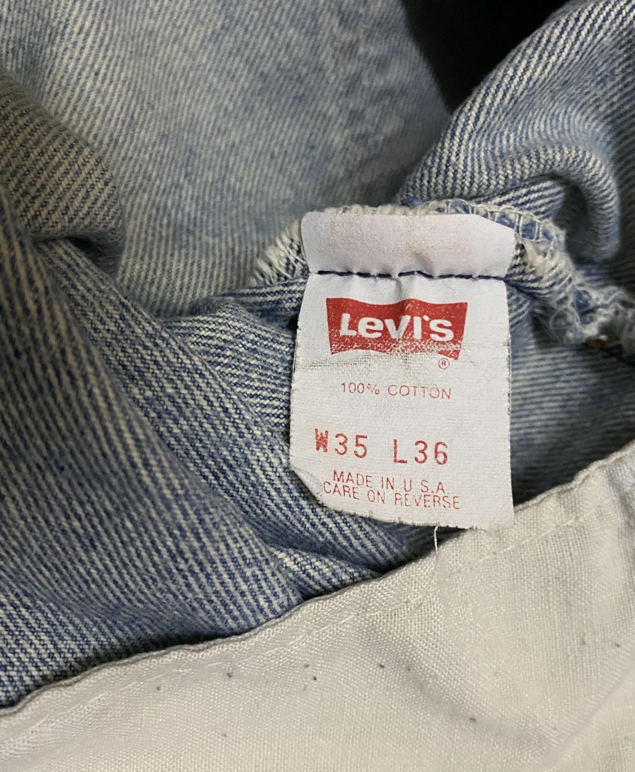 Levi's Vintage Brand Levi’s Made In Usa Patchwork Jeans 1990s Size US 35 - 10 Thumbnail