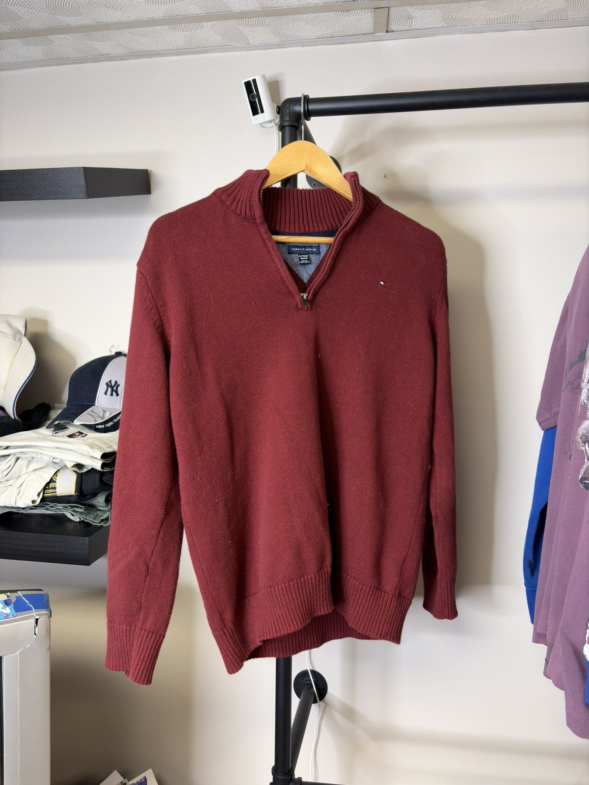 Tommy Hilfiger Tommy Hilfiger Red 3/4 Zip Sweater Size US XL / EU 56 / 4 - 1 Thumbnail