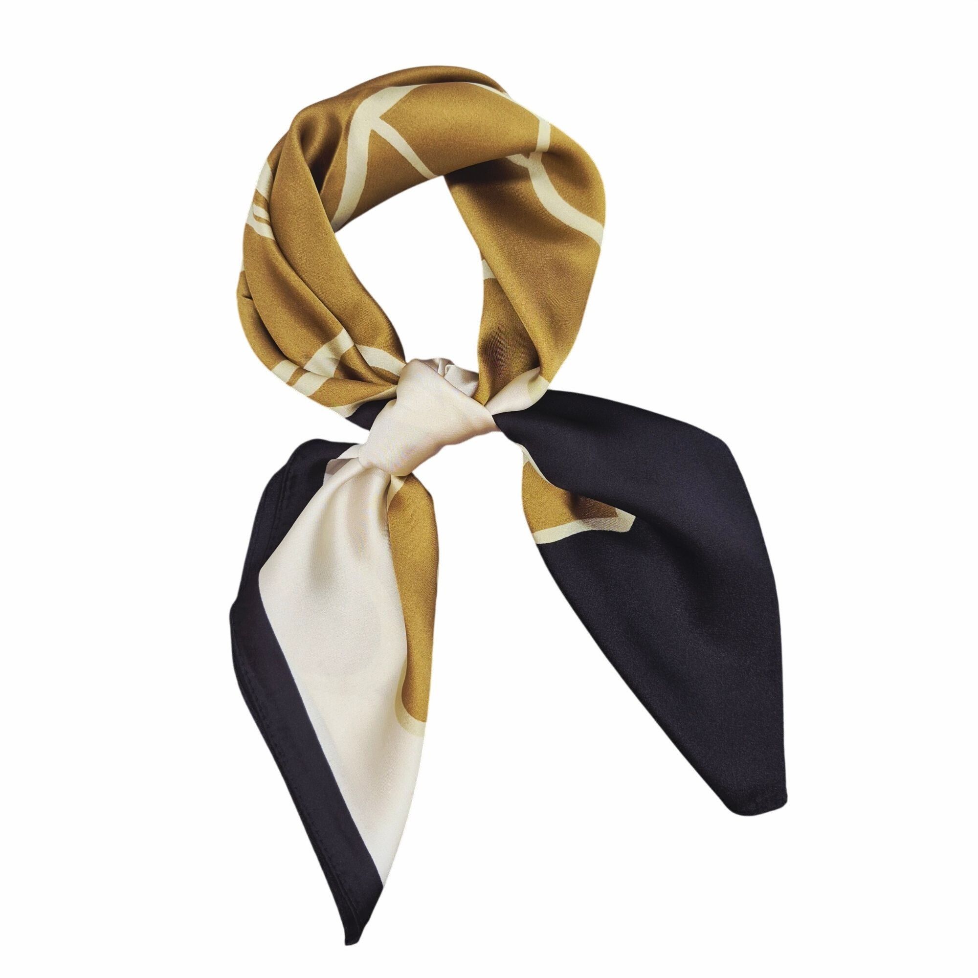 Other ⭐Silky Square Scarf Elegant Bandana FLORAL Black Brown Luxur Size ONE SIZE - 2 Thumbnail