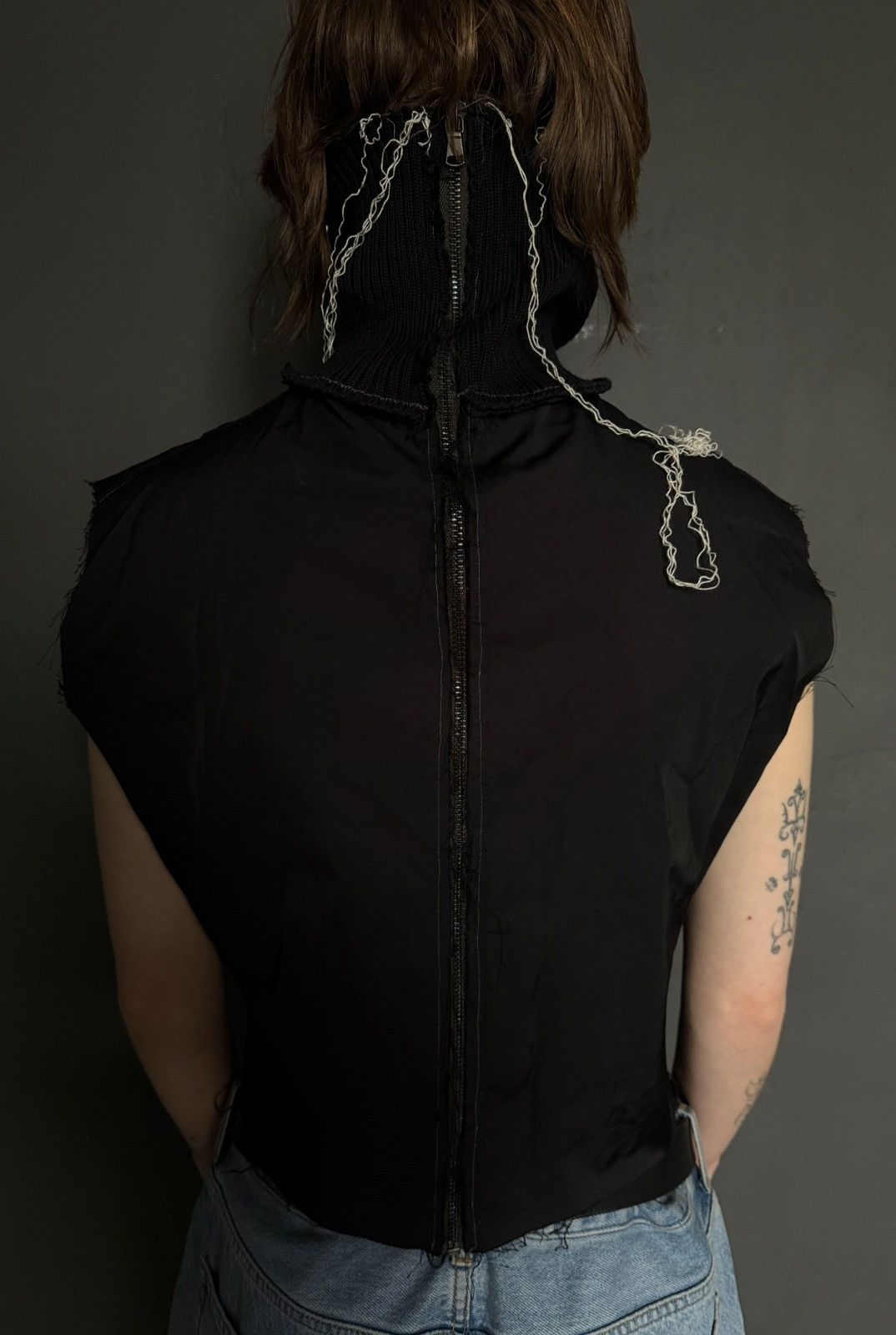 Handmade T-shirt with an avant-garde collar Size US M / EU 48-50 / 2 - 3 Thumbnail
