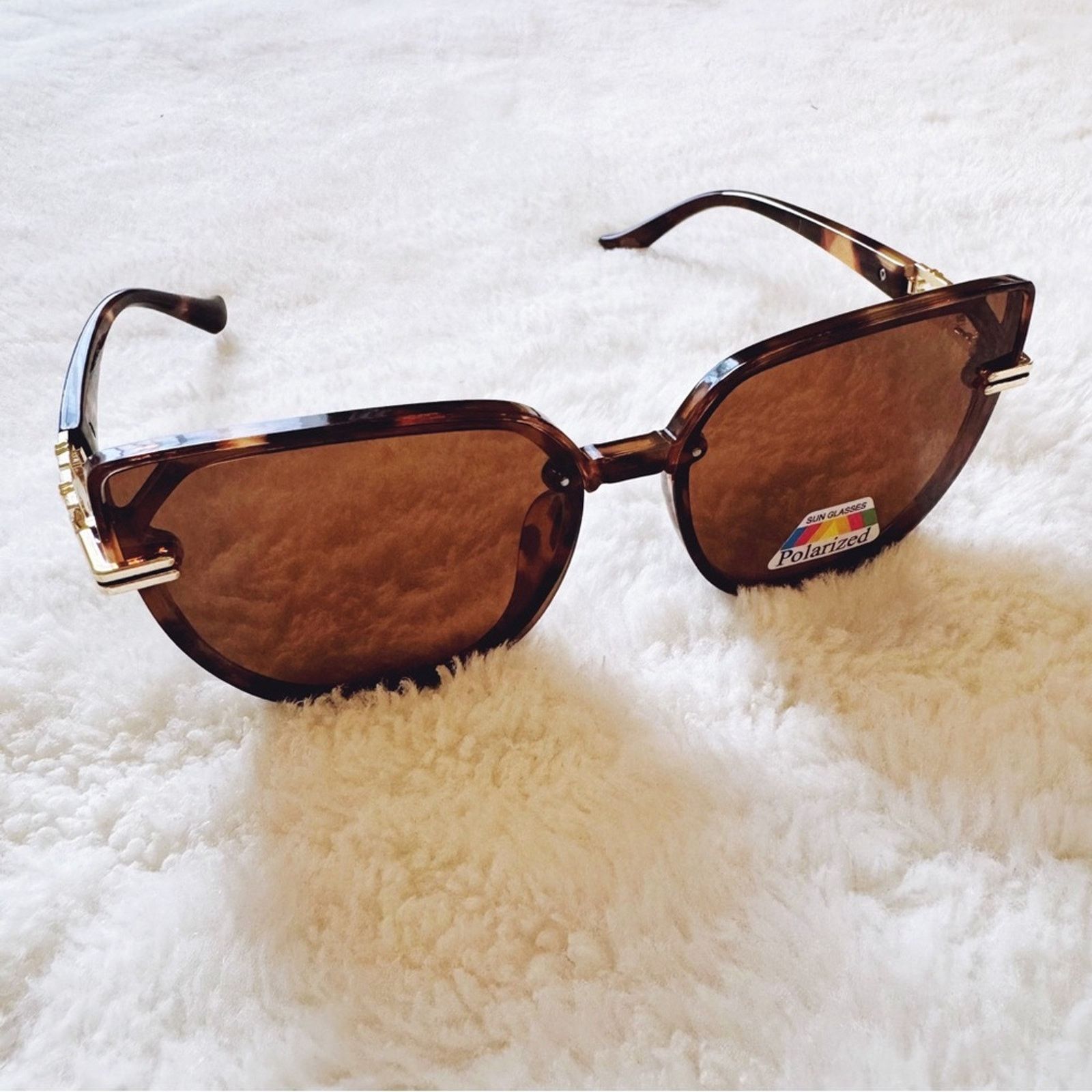 Other Genevieve Tortoise Brown Rimless Polarized Sunglasses Size ONE SIZE - 7 Thumbnail