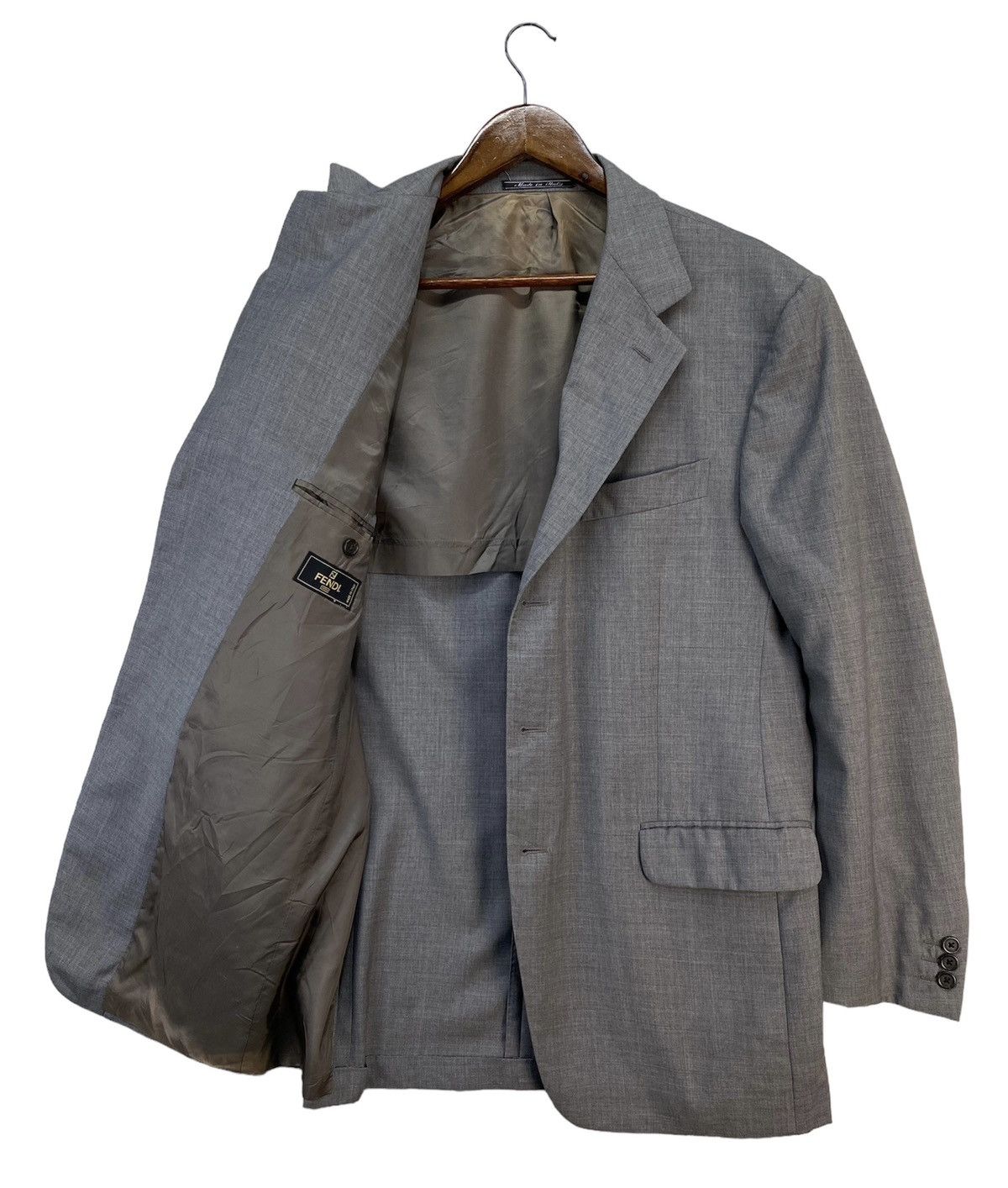 Fendi Fendi Grey Wool Blazer Size 52R - 2 Thumbnail