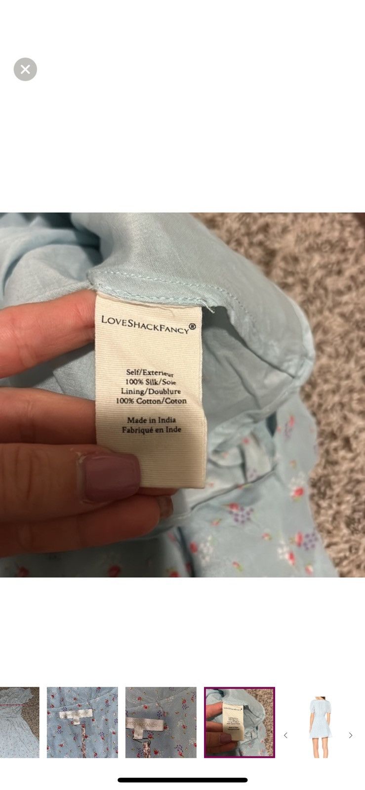 LoveShackFancy Loveshackfancy small ruby silk crepe mini dress Size S / US 4 / IT 40 - 8 Thumbnail