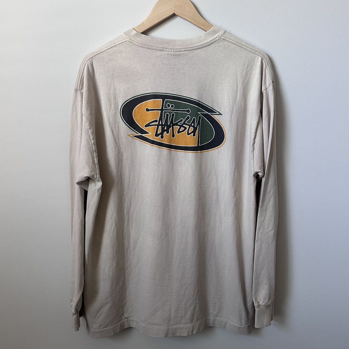 Stussy × Vintage Vintage 1990s Stussy Oval Logo Long Sleeve Tee