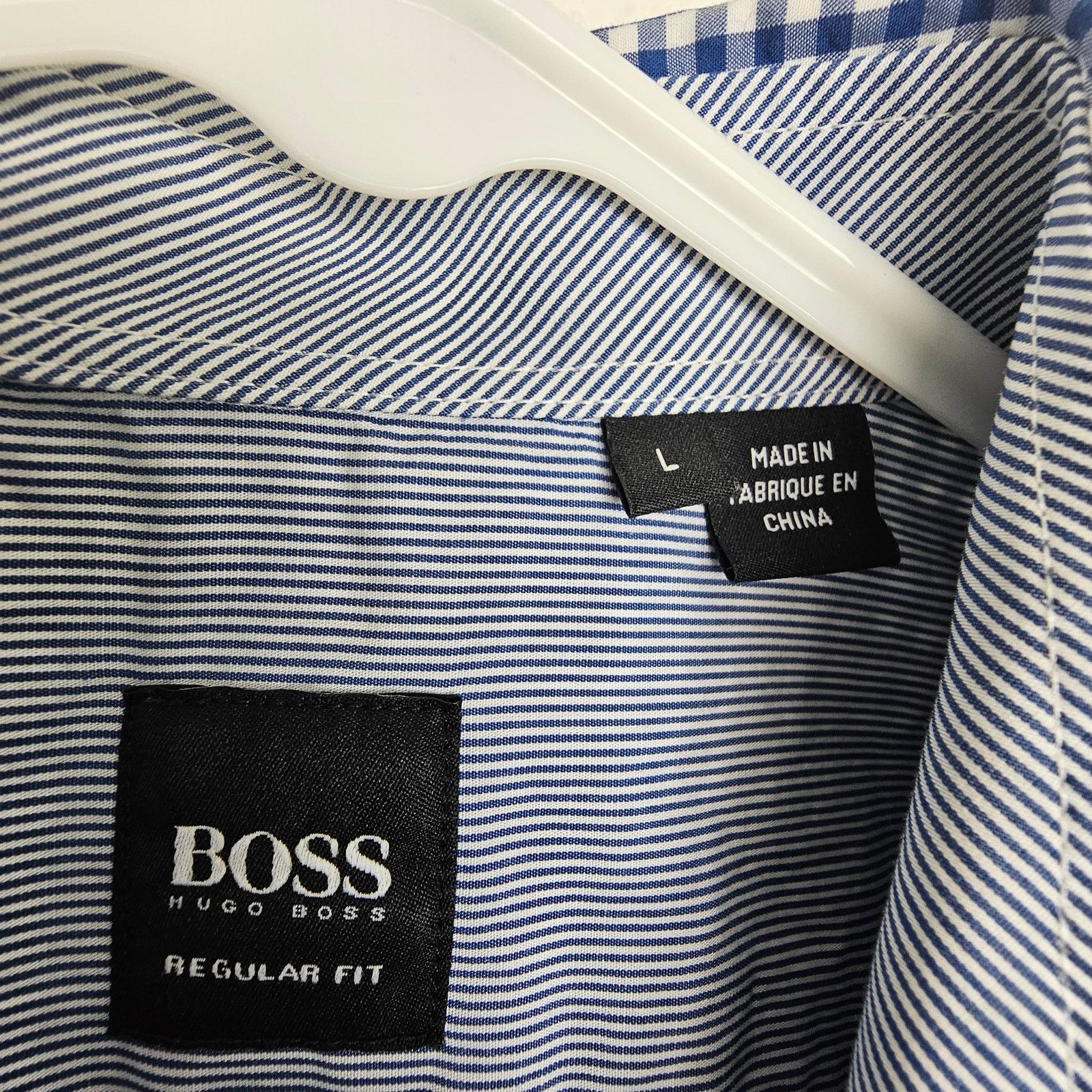 Hugo Boss Boss Hugo Boss Checker Gingham Dress Shirt Sz L Regular Fit Size US L / EU 52-54 / 3 - 6 Thumbnail