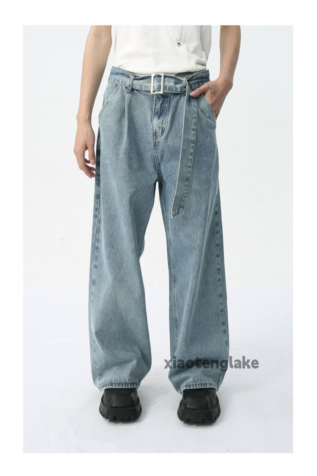 Jean × Vintage washed faded loose baggy skate hiphop yuppie jeans Size US 30 / EU 46 - 5 Thumbnail