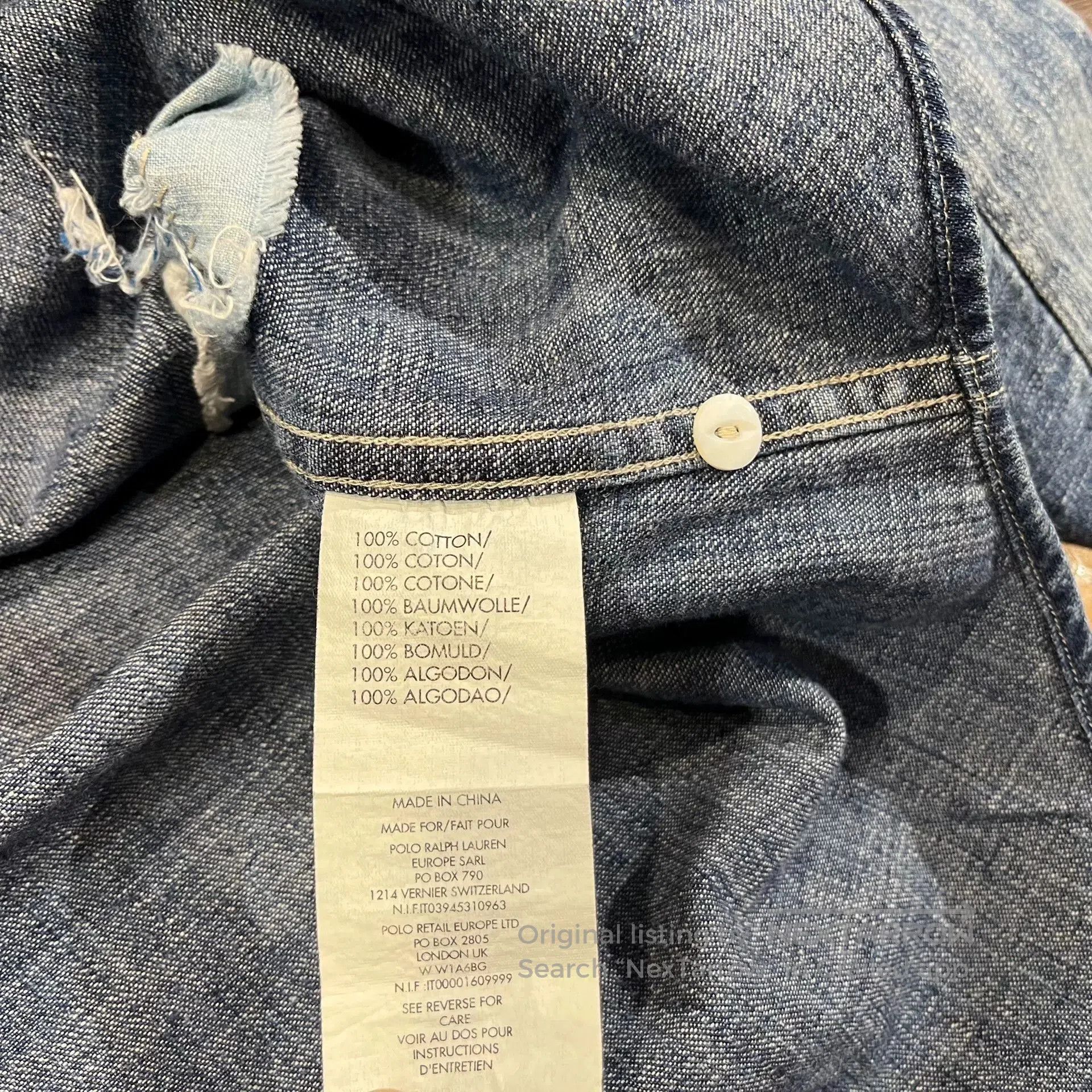 RRL Ralph Lauren Vintage RRL Distressed Denim Western Shirt. Size US M / EU 48-50 / 2 - 7 Thumbnail