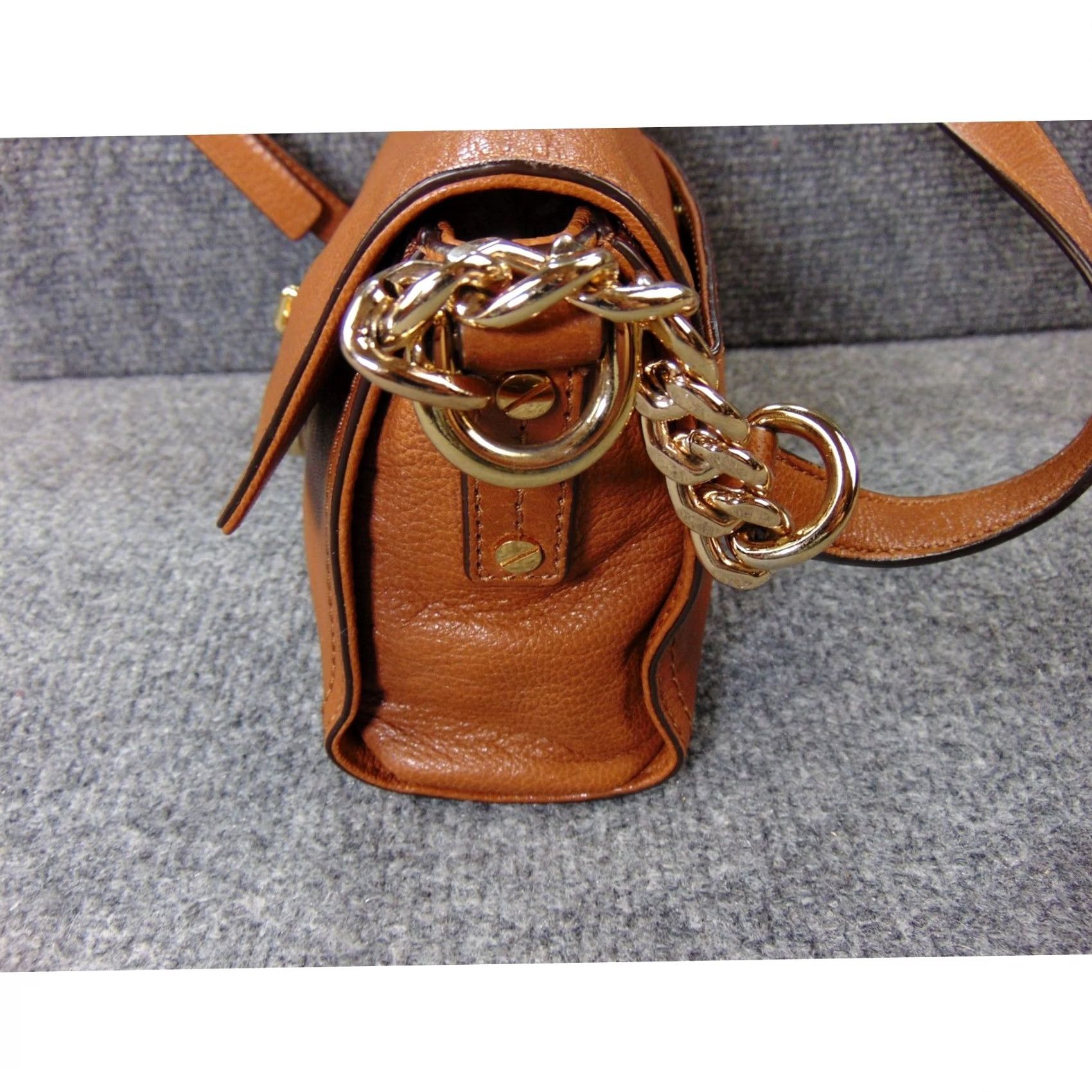 Michael Kors Michael Kors Hamilton Crossbody Bag Brown Leather Small Lock Chain Strap Clutch Wristlet Size ONE SIZE - 7 Thumbnail