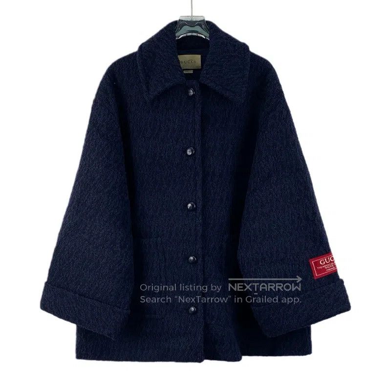 Gucci Gucci Dark blue wool lapel single-breasted long-sleeved tw Size XS / US 0-2 / IT 36-38 - 1 Thumbnail