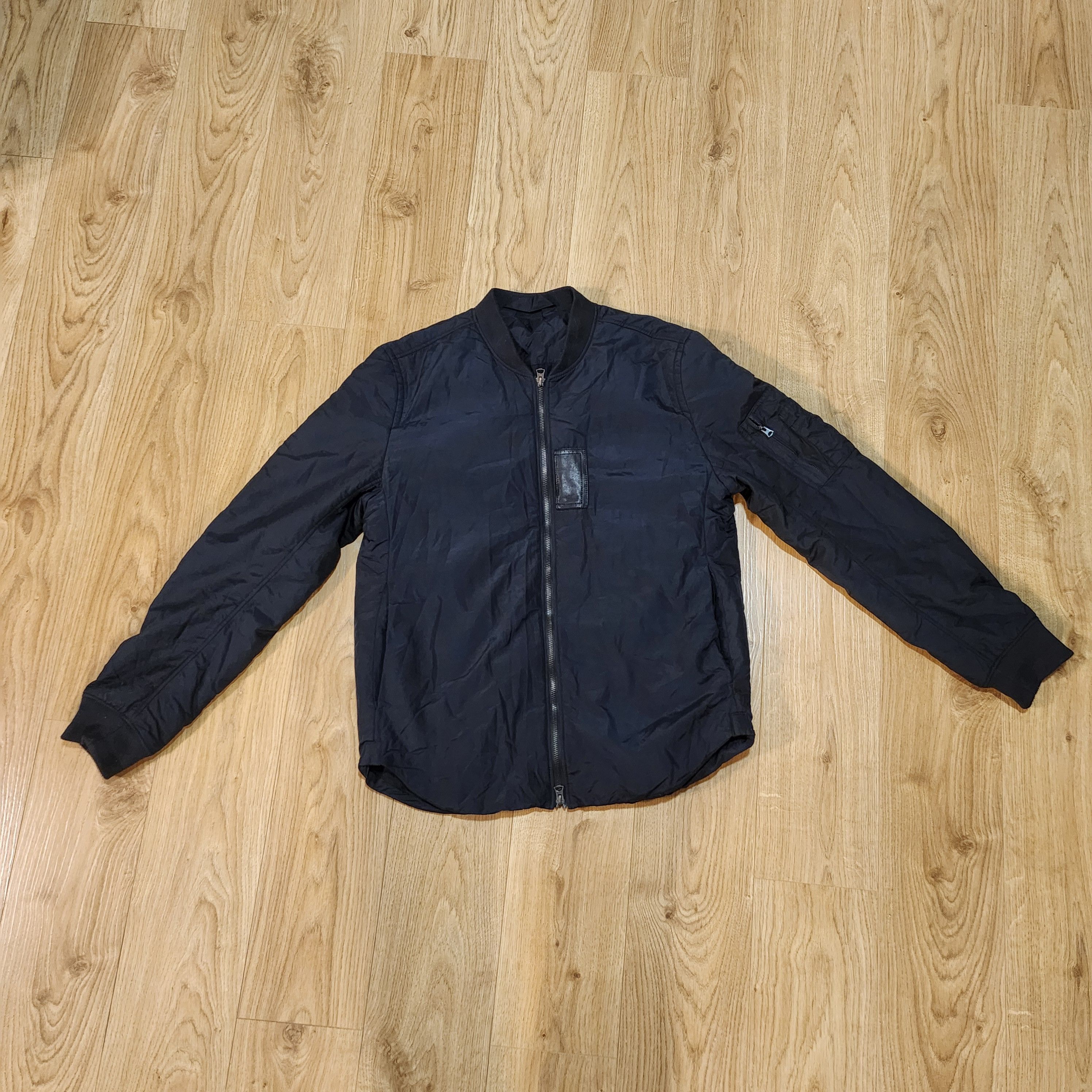 Acne Studios Silas PSS15 Light Black Nylon Bomber Jacket