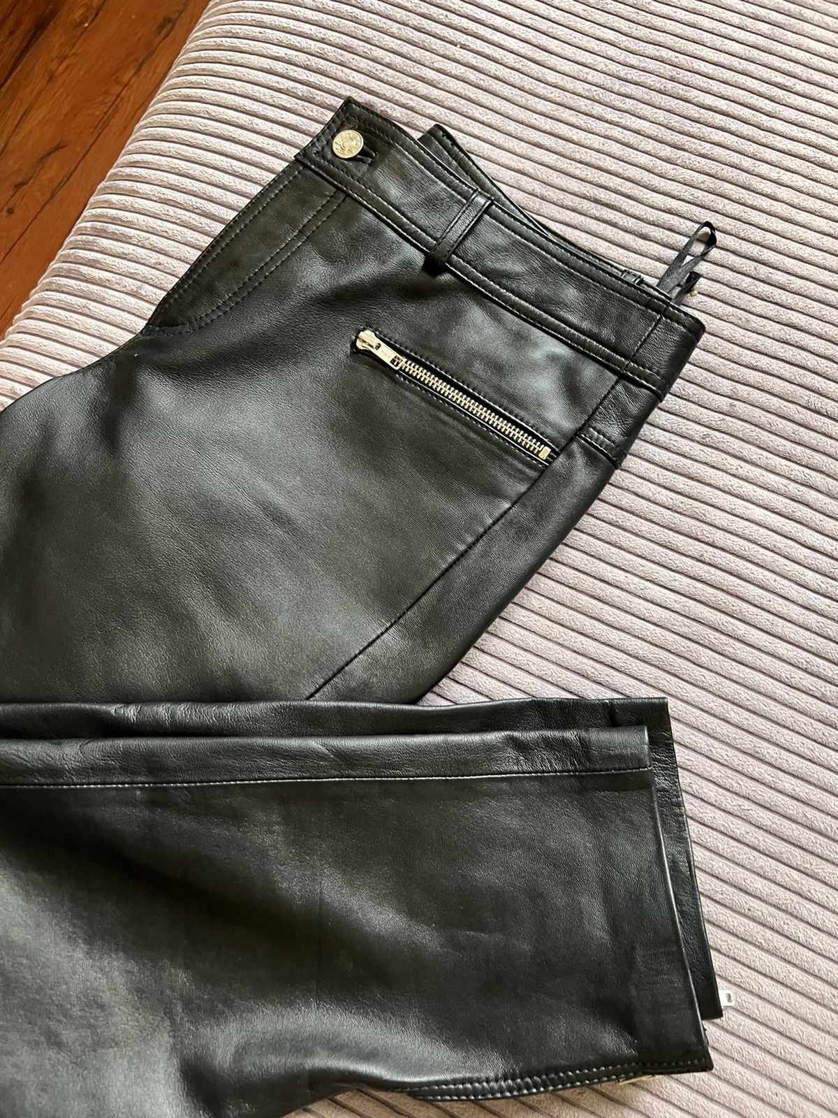 Genuine Leather Genuine Real Leather Black Pant Vintage Rock Punk Hype Y2k Size US 30 / EU 46 - 8 Thumbnail