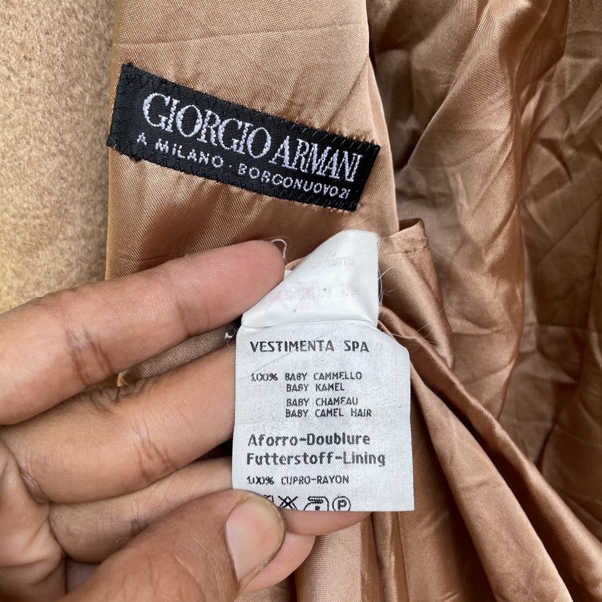 Giorgio Armani 💥Vintage 90s Giorgio Armani Wool Long Coat Jacket Size US M / EU 48-50 / 2 - 5 Thumbnail