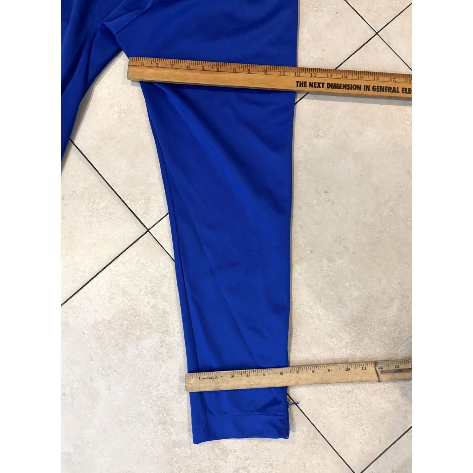 Nike Nike Pants Track Mens Small Blue Yellow Stripe Logo Pockets Adjustable Drawstring 100% Polyester Size US 29 - 8 Thumbnail