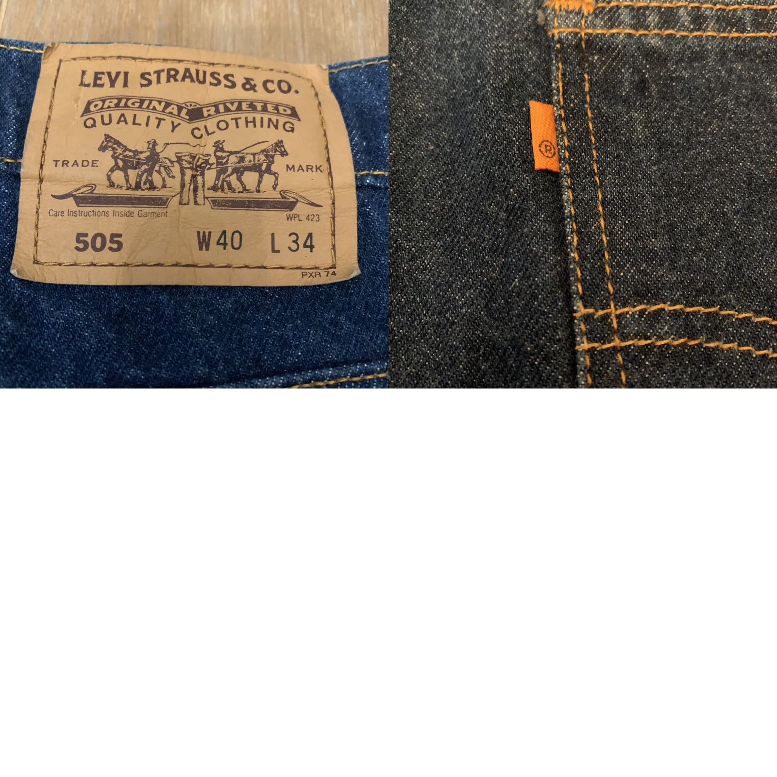 Levi's VINTAGE Levi's 505 Jeans 40x34 Dark Denim USA Mens Size US 40 / EU 56 - 8 Thumbnail