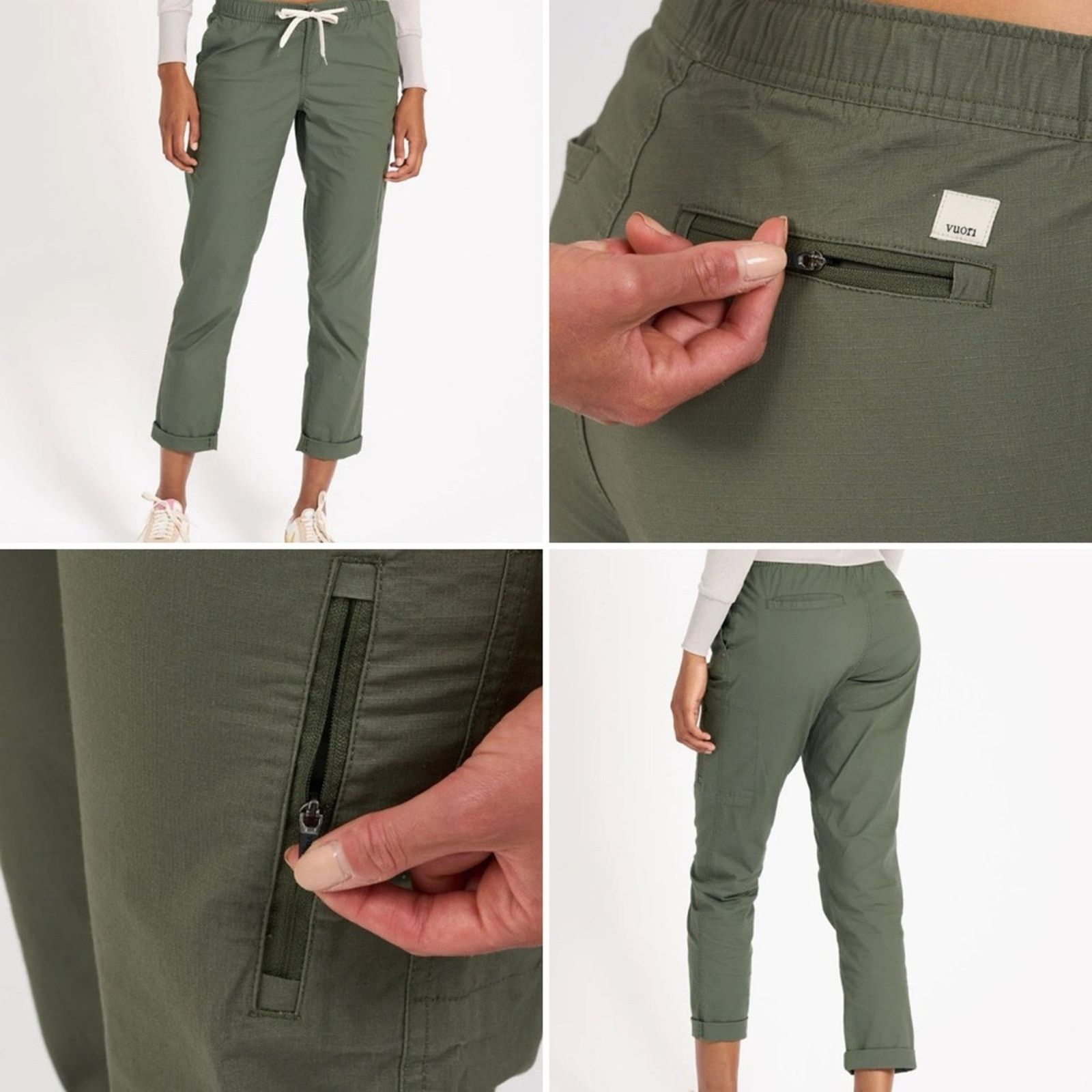 Vuori VUORUI $98 Womens Ripstop Pant Olive Small EUC Size 30" / US 8 / IT 44 - 2 Thumbnail