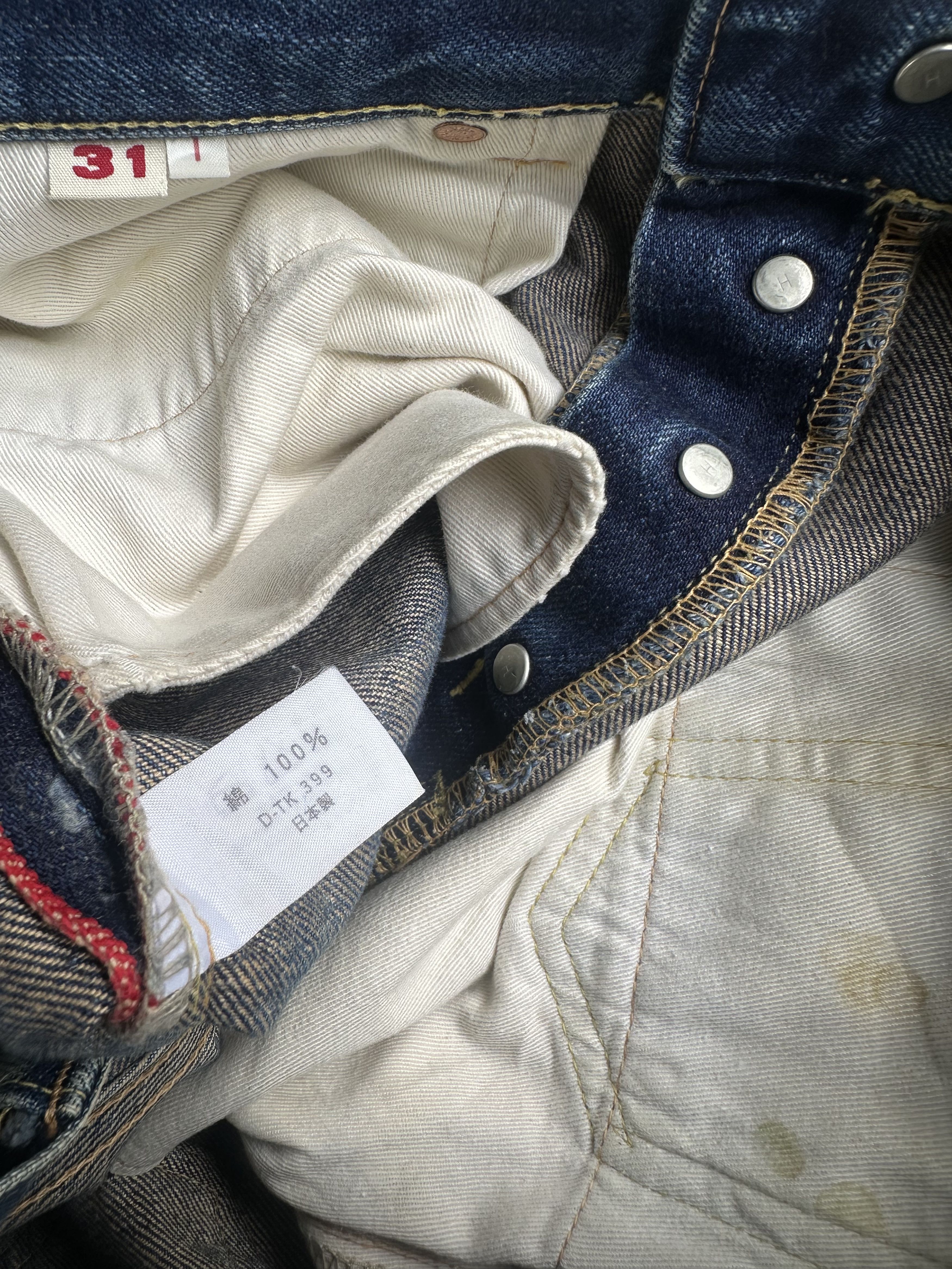 Warehouse Vintage Japanese Brand HR Market Distressed Selvedge Jeans Size US 31 - 20 Thumbnail