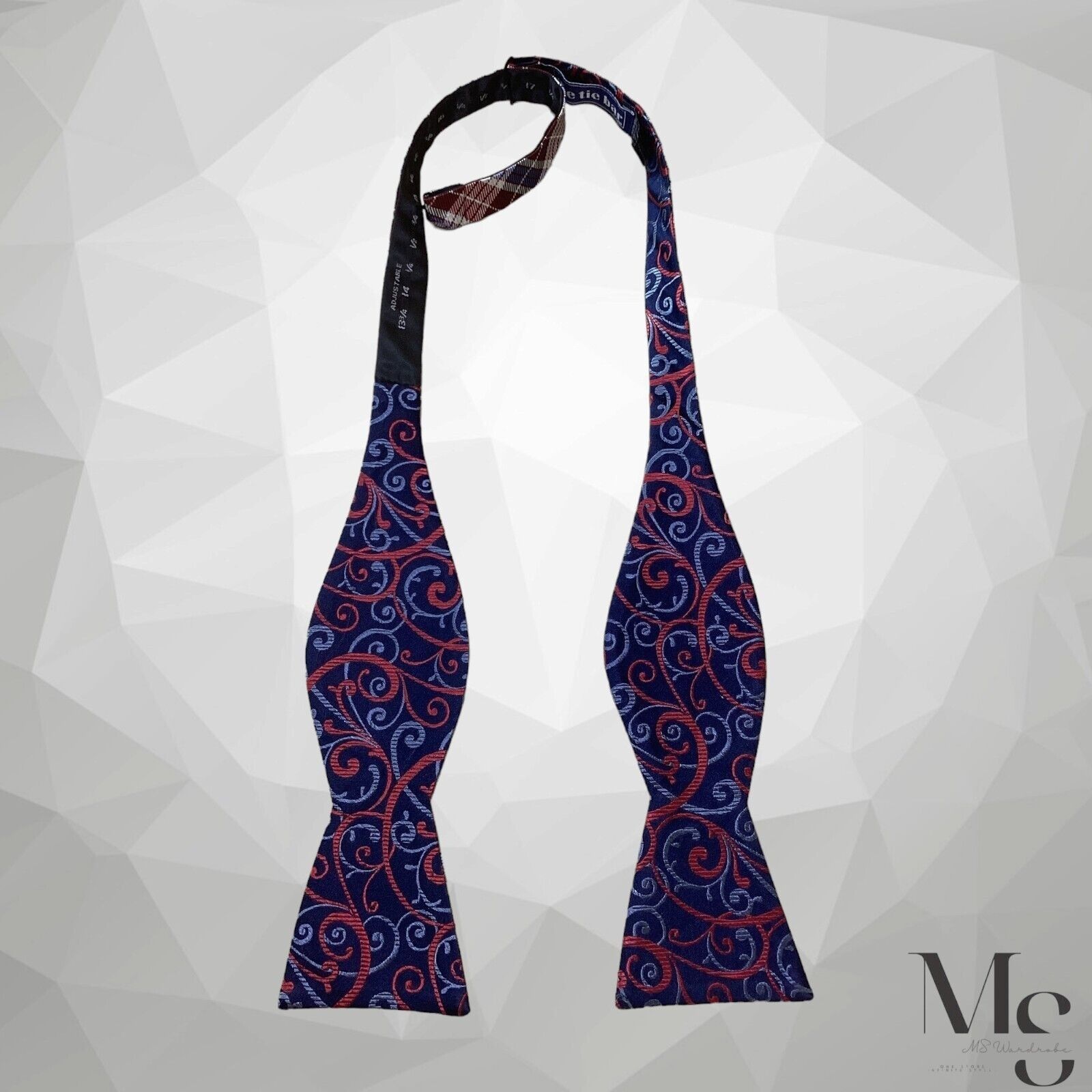 The Tie Bar THE TIE BAR Purple Blue Plaids & Cheks Reversible Self Bow Size ONE SIZE - 7 Thumbnail