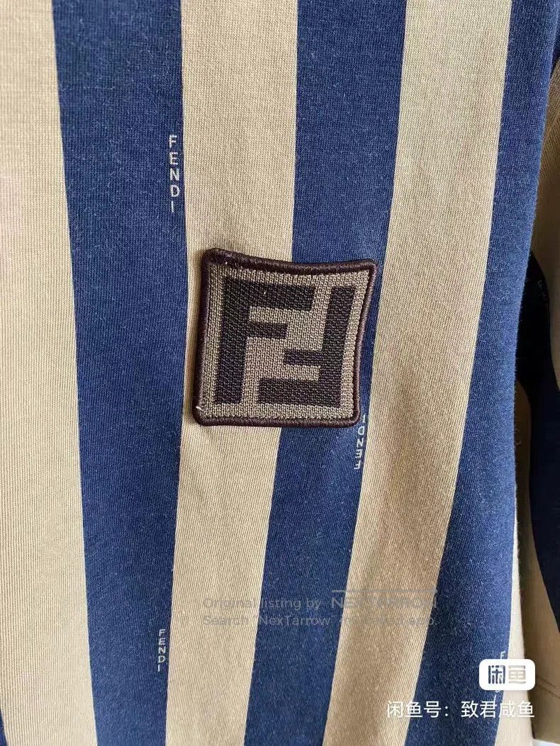 Fendi Fendi Striped Vertical Striped Letter Logo Short Sleeve T- Size M / US 6-8 / IT 42-44 - 4 Thumbnail