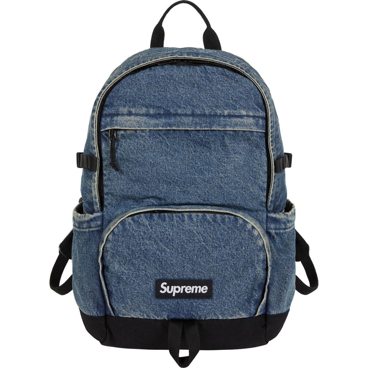 Supreme Denim Backpack Washed Indigo Reflective Logo SS25