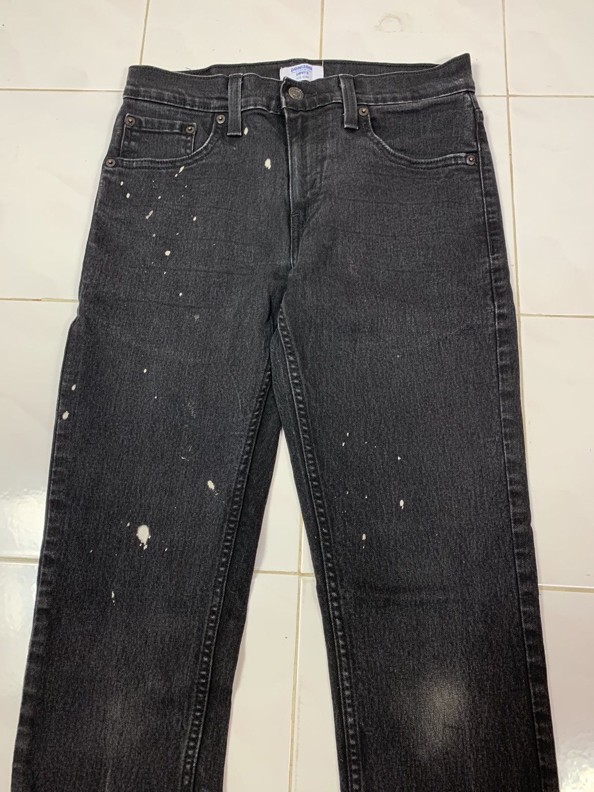 Denizen × Levi's Steals! Denizen Levis Super Black Paint Splatter Jeans Size US 30 / EU 46 - 3 Thumbnail