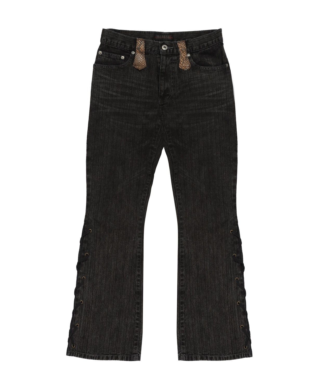 Japanese Brand × Le Grande Bleu (L.G.B.) × Tornado Mart MORGAN HOMME lace up flare jeans Size US 27 - 1 Thumbnail