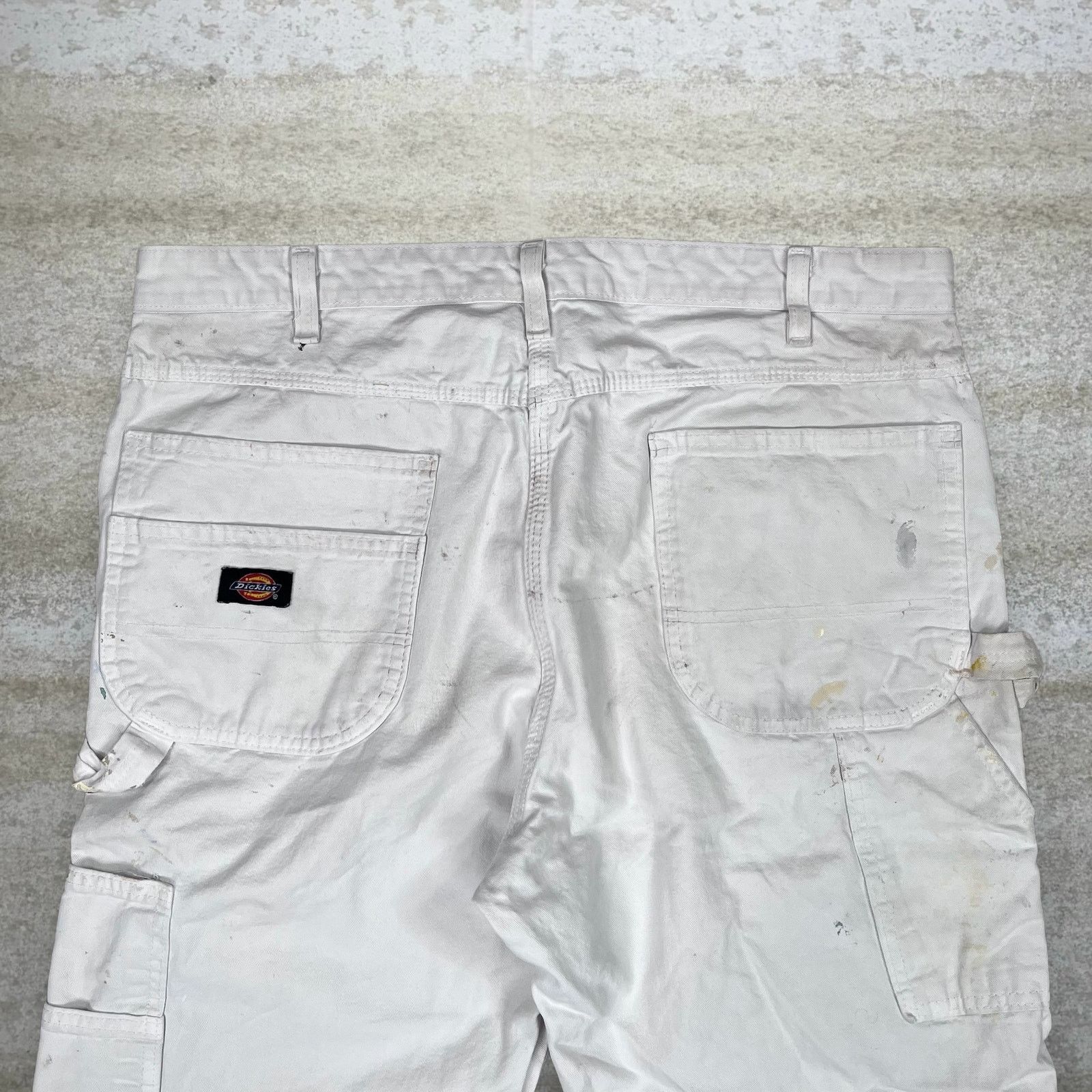 Dickies Vintage 90s Dickies Carpenter Pants 38x34 Baggy White Canvas Size US 38 / EU 54 - 3 Thumbnail