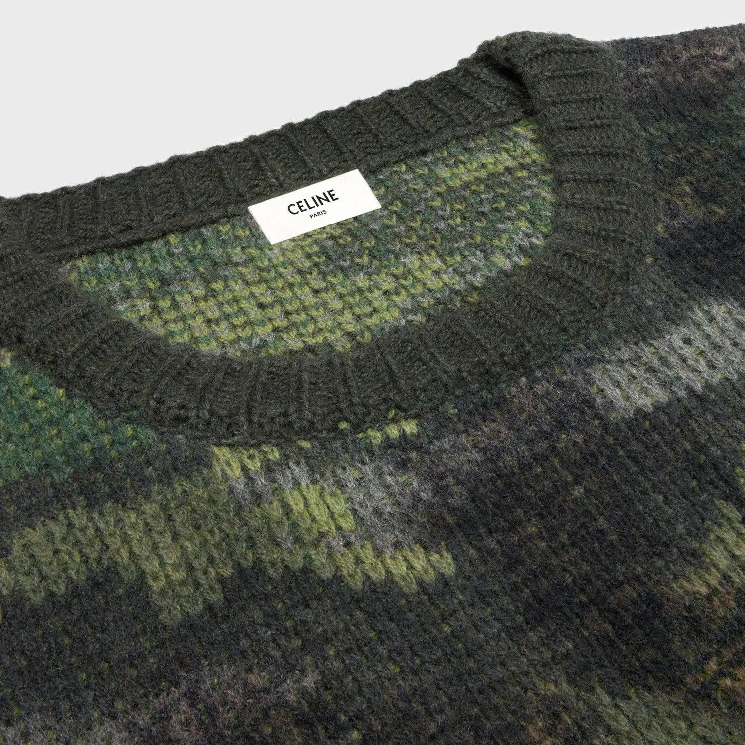 Celine o1w1db10525 2AH544 Boxy Cropped Sweater in Green Size US XXL / EU 58 / 5 - 3 Thumbnail