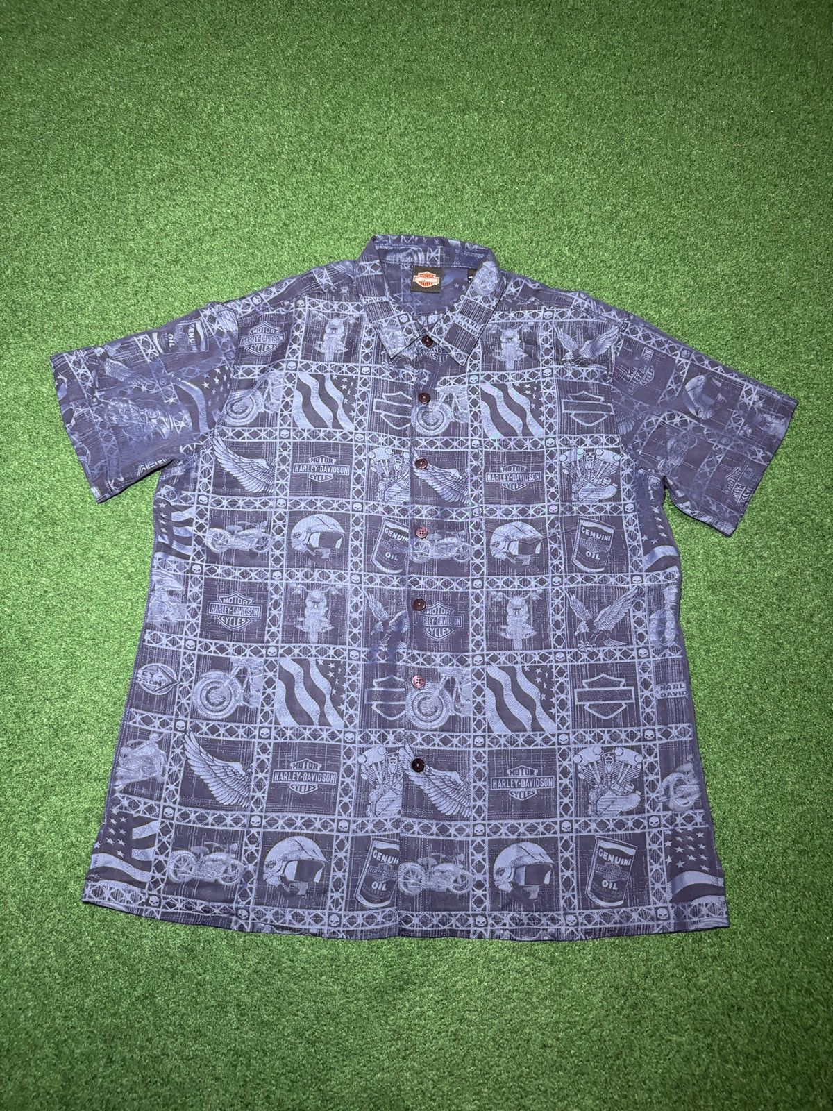 Harley Davidson Vintage Harley Davidson Button Down Hawaiian Biker XL Shirt Size US XL / EU 56 / 4 - 1 Thumbnail
