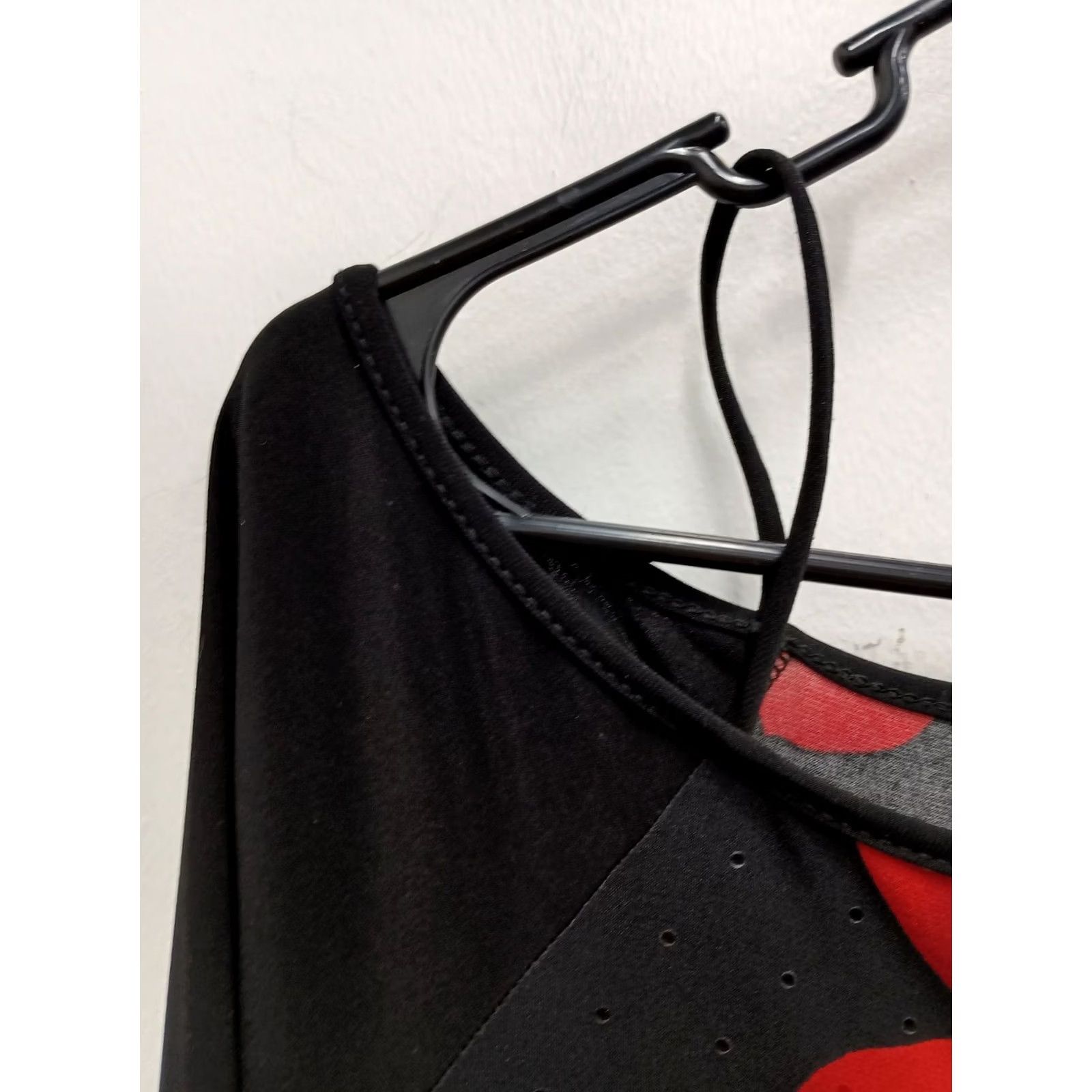 Vintage Clara Sun Woo Tunic Top Small Black Red Floral Sequine Artsy Asymmetrical Womens Size S / US 4 / IT 40 - 4 Thumbnail