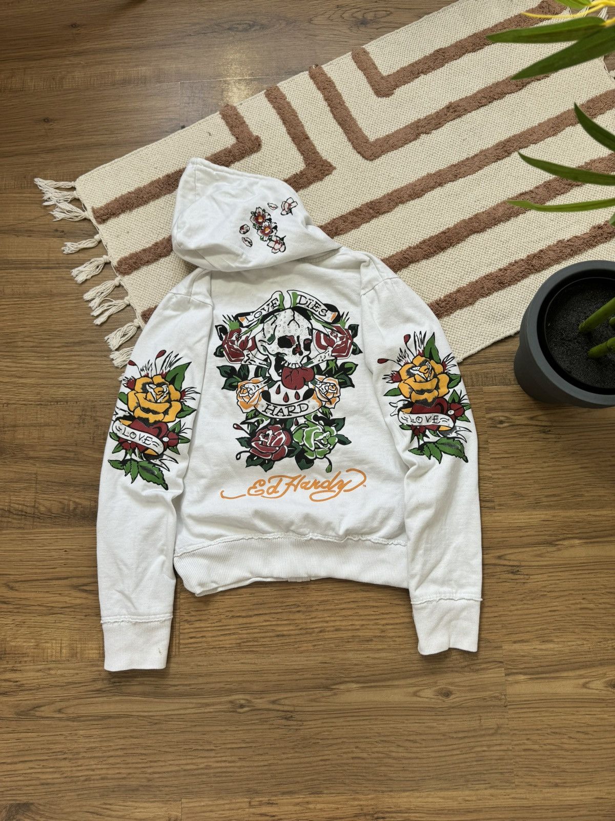 Ed Hardy VINTAGE ED HARDY SKULL 2000s ZIP UP HOODIE Size S / US 4 / IT 40 - 2 Thumbnail