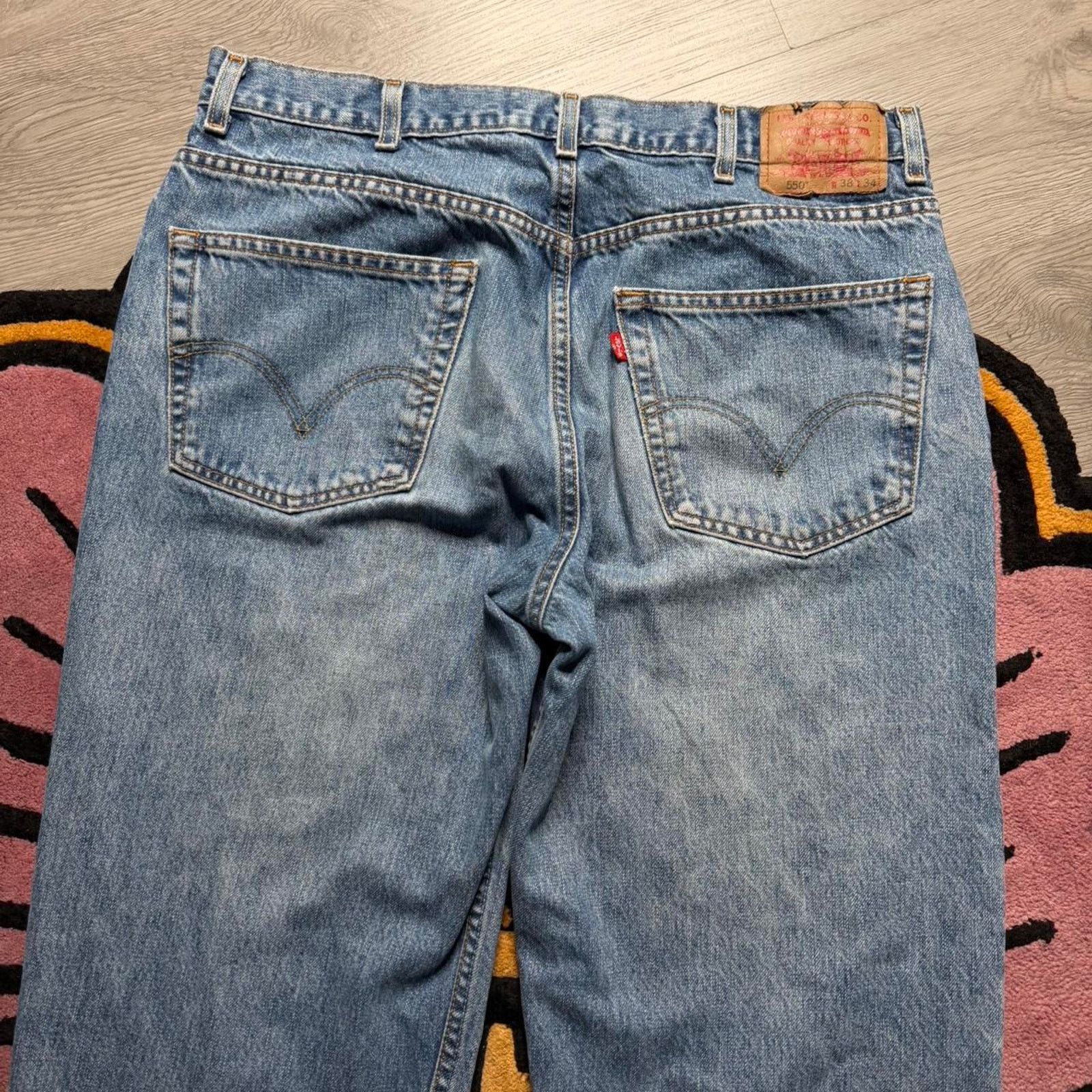 Levi's × Vintage Vintage Y2K Levi’s Strauss 550 Relaxed Fit Stonewashed Jeans Size US 38 / EU 54 - 8 Thumbnail