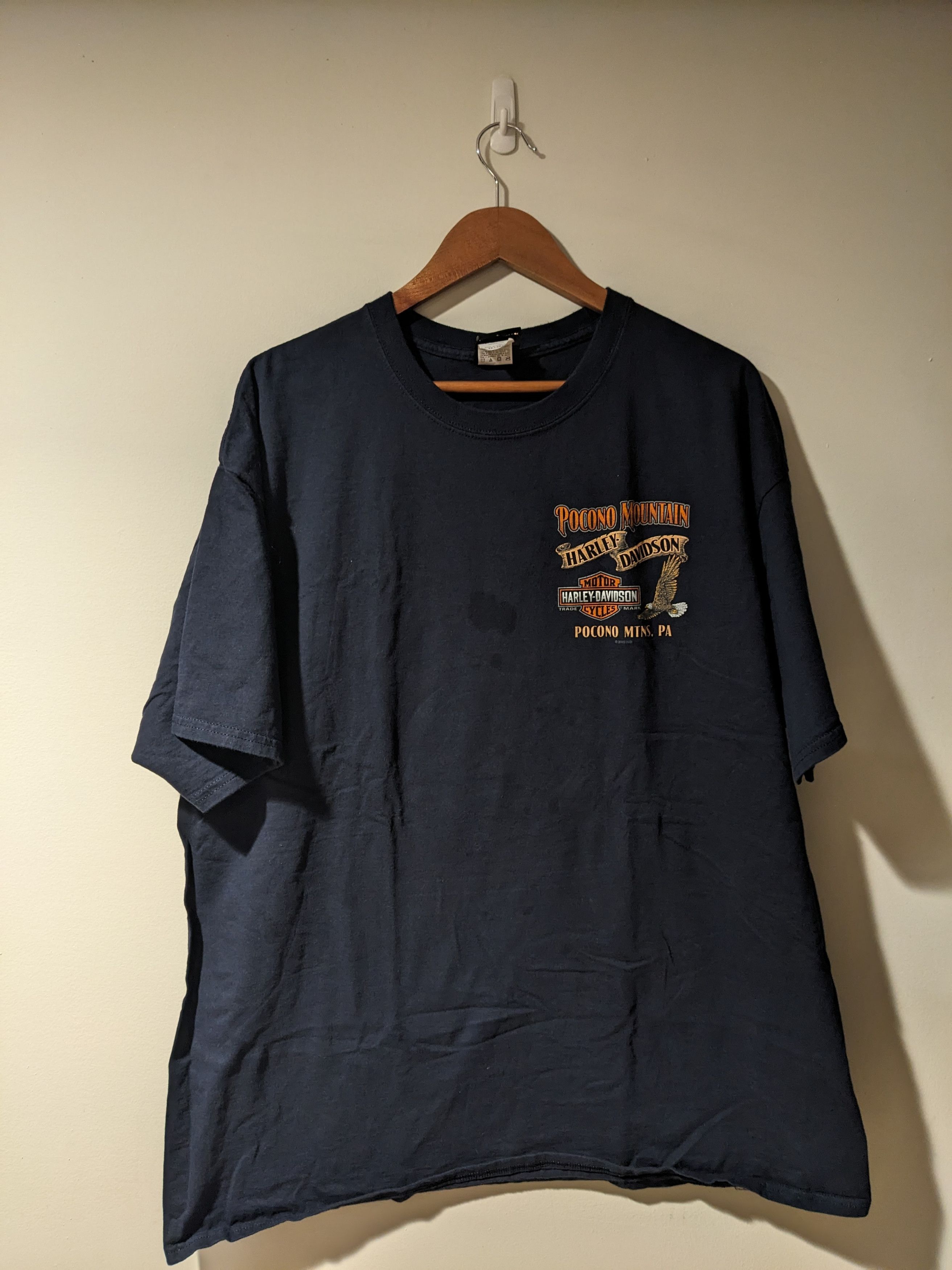 Harley Davidson × Vintage Harley Davidson Motorcycle Pocono Mountains T-Shirt Size US XXL / EU 58 / 5 - 3 Thumbnail