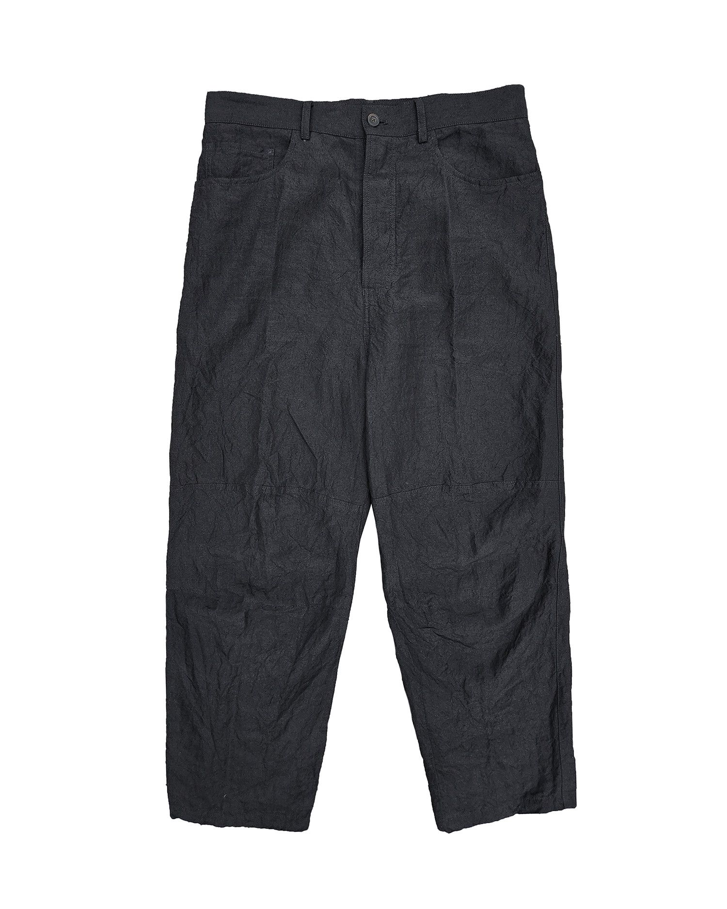 image of Forme D Expression Forme D'expression Black Baggy 5 Pocket Linen Pants, Men's (Size 32)