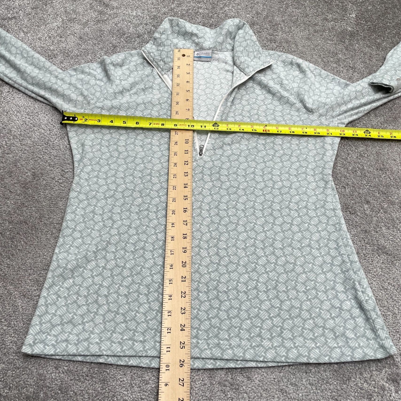 Vintage Columbia Klamath Range Fleece Jacket Womens Large Gray 1/2 Zip Outdoor Geometric Slim Fit Size L / US 10 / IT 46 - 7 Thumbnail