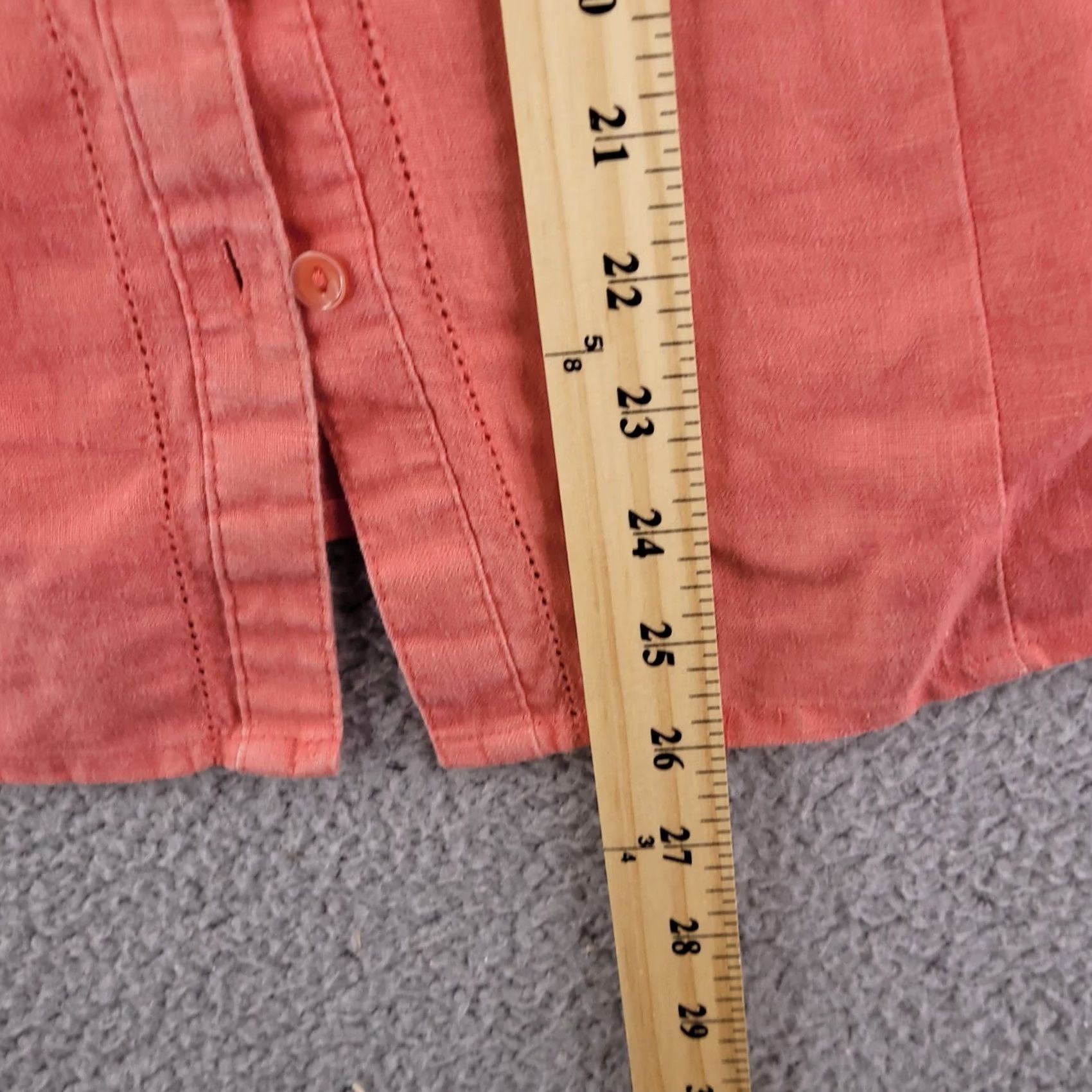 JM Collection JM Collection Linen Shirt Womens 12 Pink Button-Up Short Sleeve Collared Classic Solid Button Front 12 Womens Shirt Linen Pink Classic Size XL / US 12-14 / IT 48-50 - 7 Thumbnail