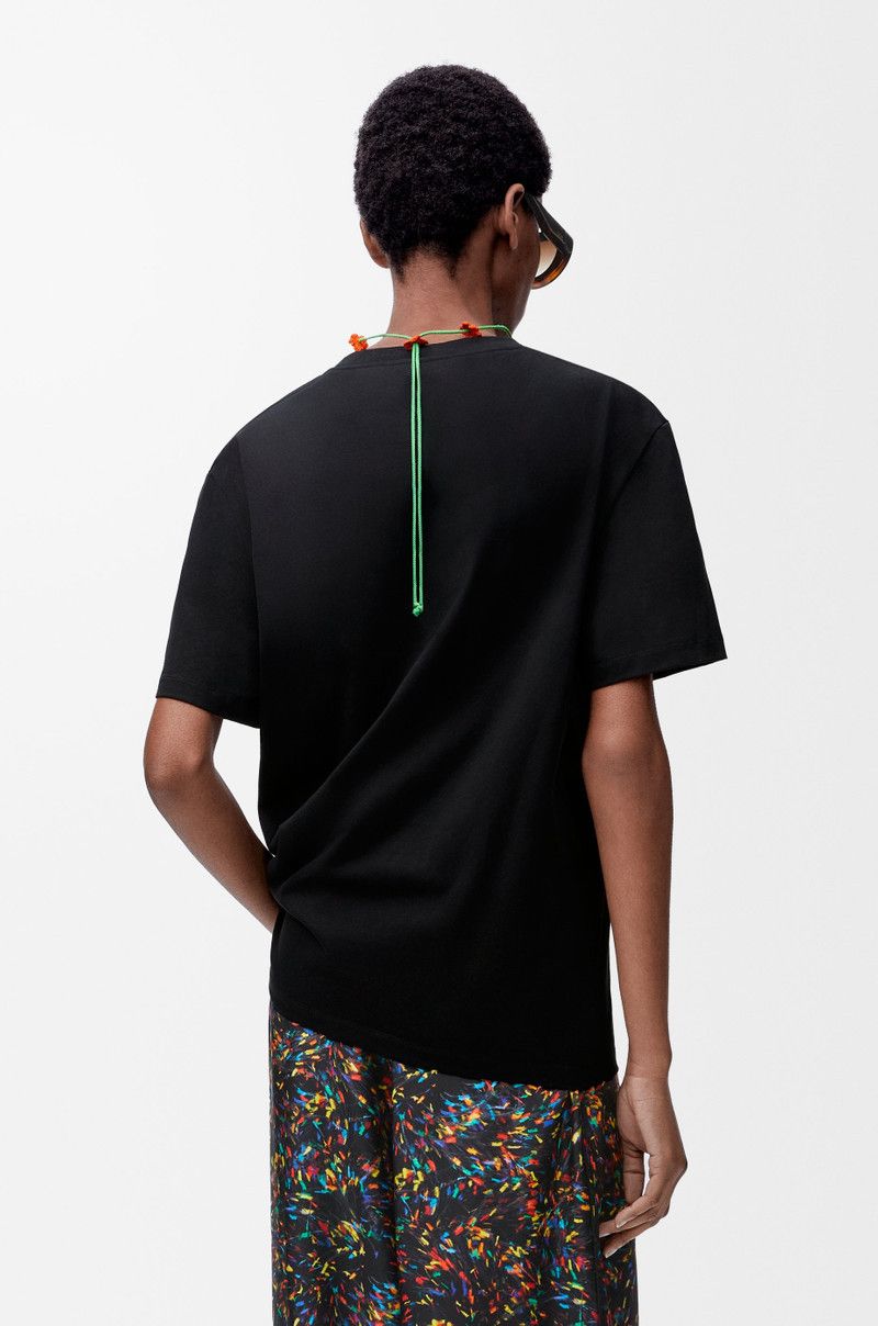 Loewe o1in1g0426 Crochet T-Shirt in Cotton in Black Size L / US 10 / IT 46 - 4 Thumbnail