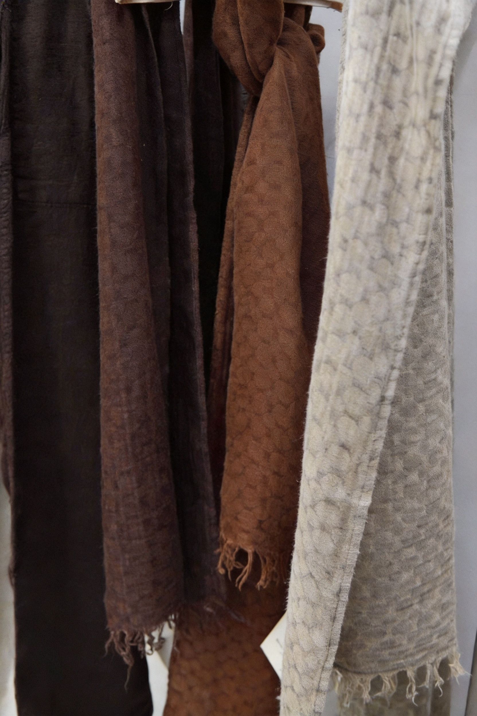 Bleu De Cocagne Linen Plant-Dyed Scarf/ in Brown, Men's — image 2 of 6