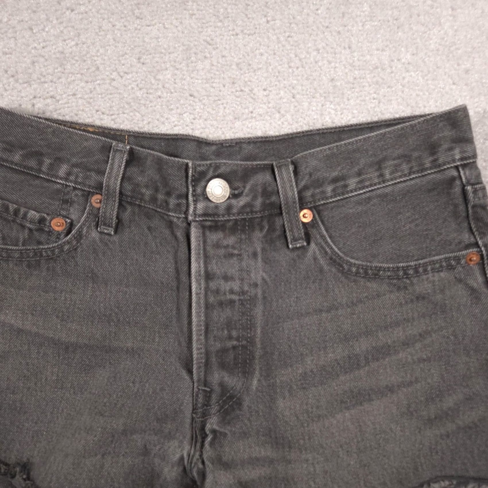 Levi's Levi's 501 Jean Shorts Womens W26 Gray High Rise Cutoff Raw Hem Denim Casual Size 26" / US 2 / IT 38 - 4 Thumbnail
