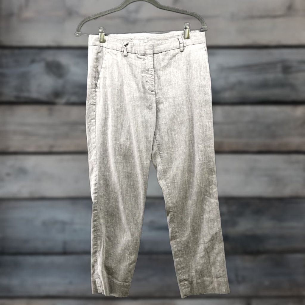 Gap Gap Linen Blend Pants Womens Size 4 Tailored Crop Gray Trouser Mid Rise Size 27" / US 4 / IT 40 - 1 Thumbnail