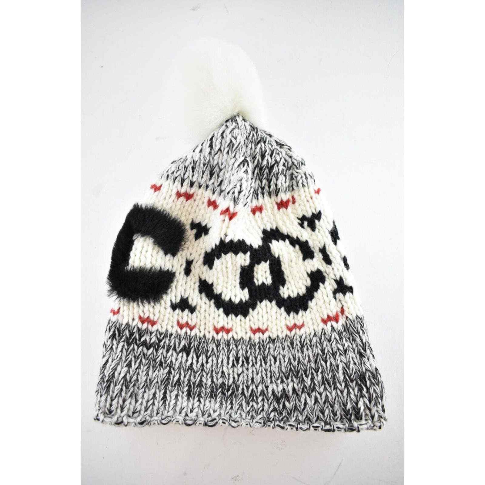Chanel Chanel REV Pom Wool CC Logo Knit Cloche Beanie Winter Hat Size ONE SIZE - 8 Thumbnail