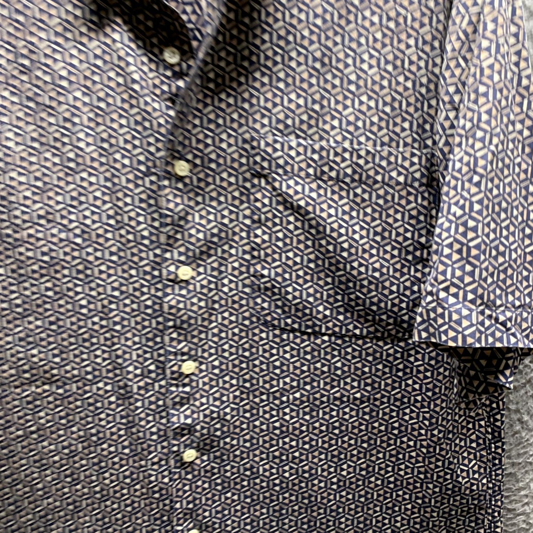 Murano VINTAGE Murano Shirt Mens Short Sleeve Button-Up Geometric Hawaiian Blue Brown 90s Style Medium Shirt Mens Dirty Size US M / EU 48-50 / 2 - 3 Thumbnail