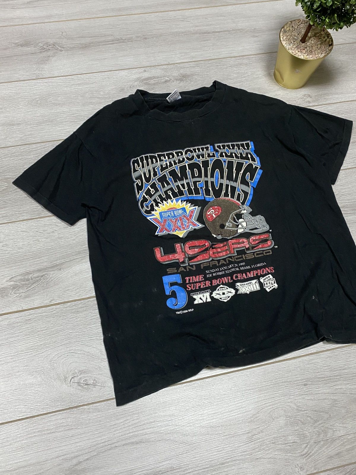 Vintage Superbowl 1994 USA 49ers xxx 90s san francisco t-shirt Size US XL / EU 56 / 4 - 2 Thumbnail