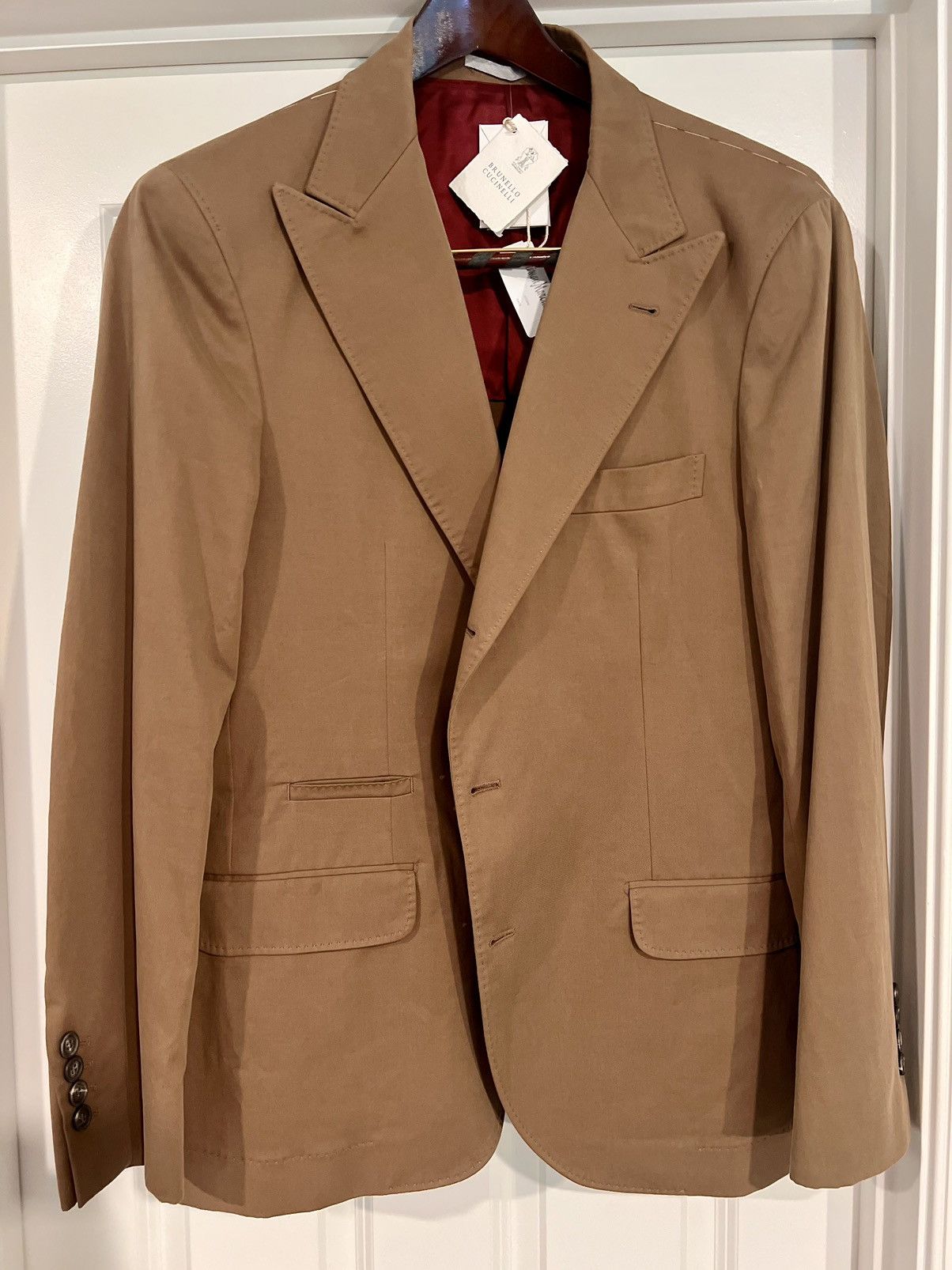 Brunello Cucinelli New Brunello Cucinelli Cashmere/Cotton Peak Lapel blazer Size 42R - 2 Thumbnail